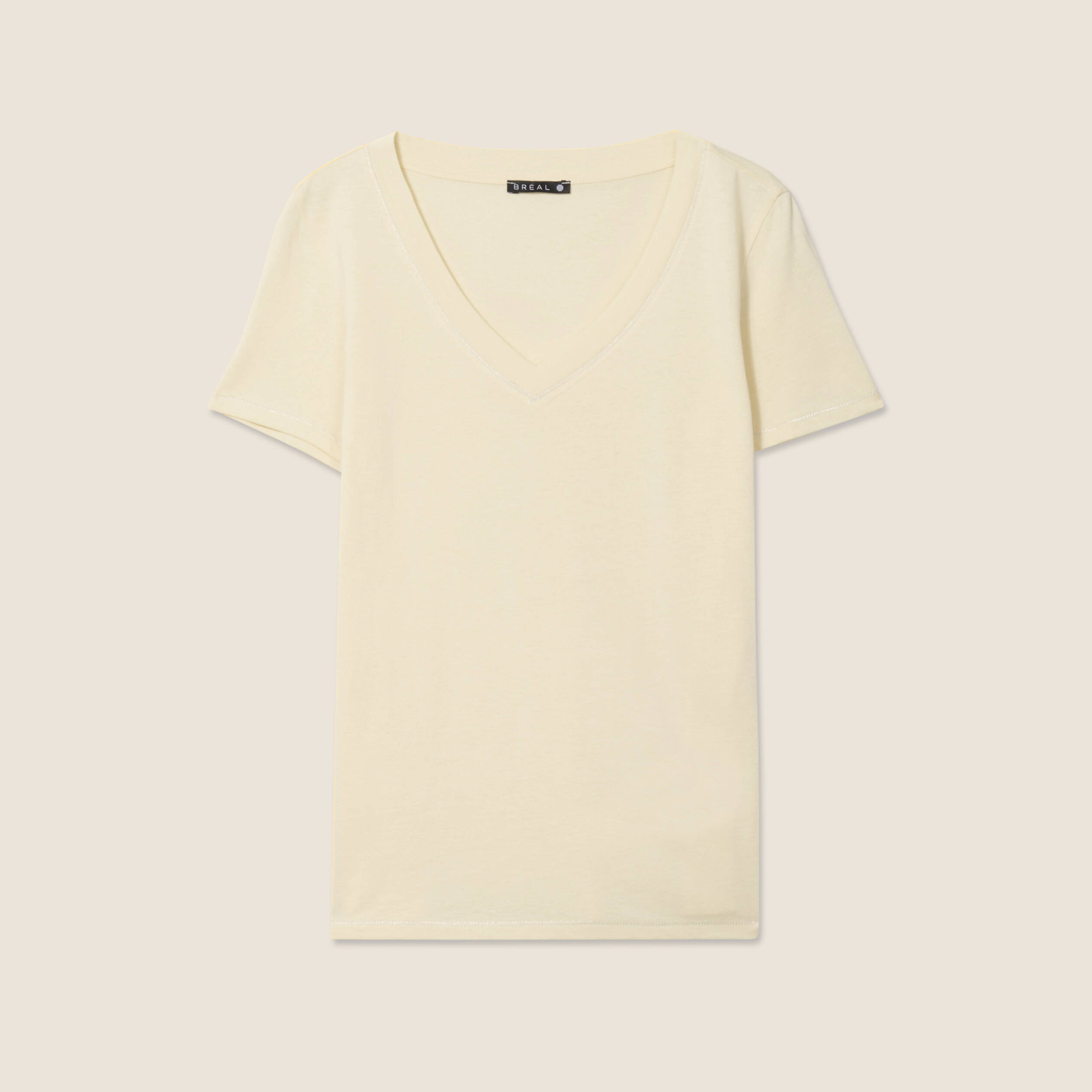 T-shirt manches courtes jaune clair femme