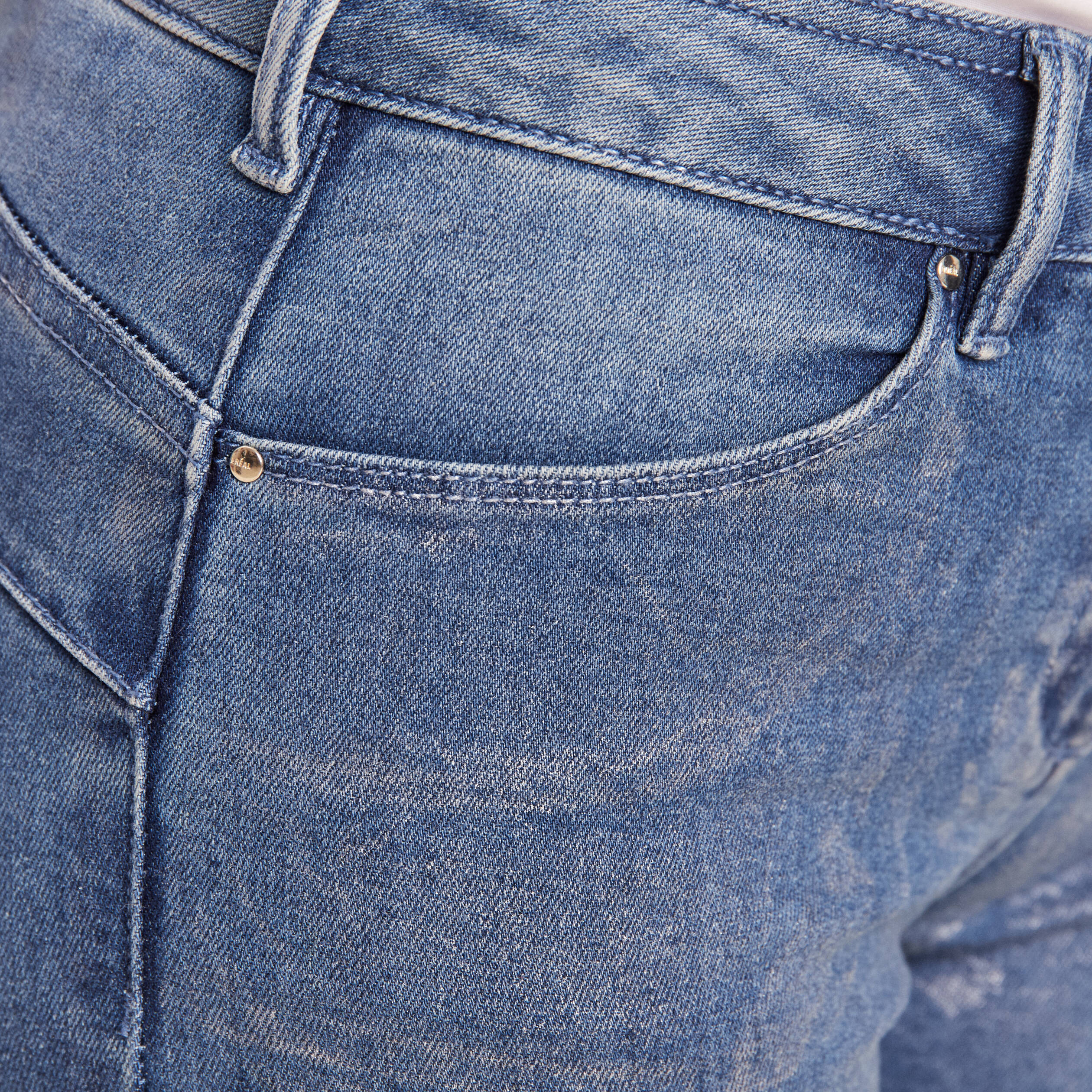 Jean ajusté taille basse denim stone femme