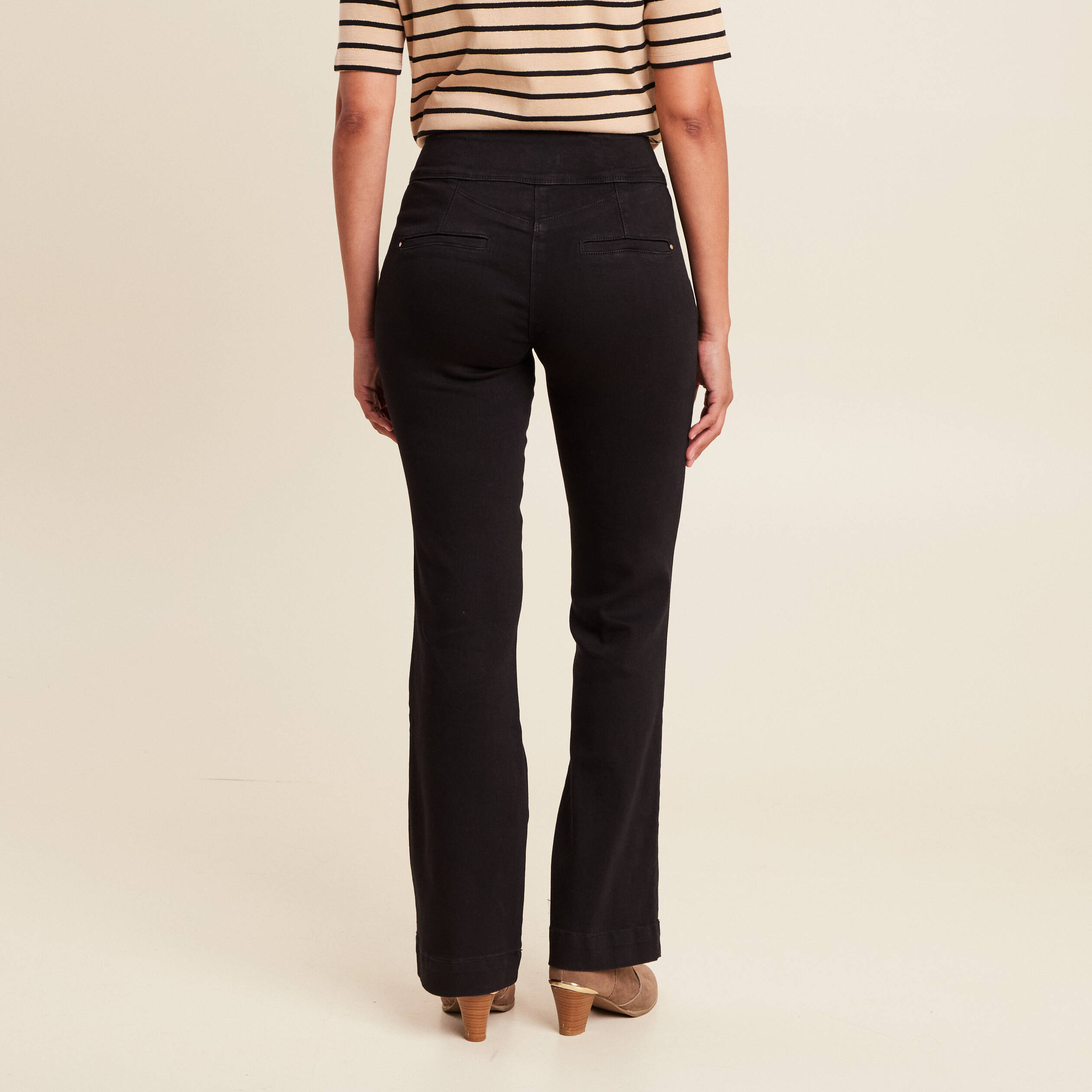 pantalon bootcut a pont noir femme Pantalon bootcut à pont noir femme