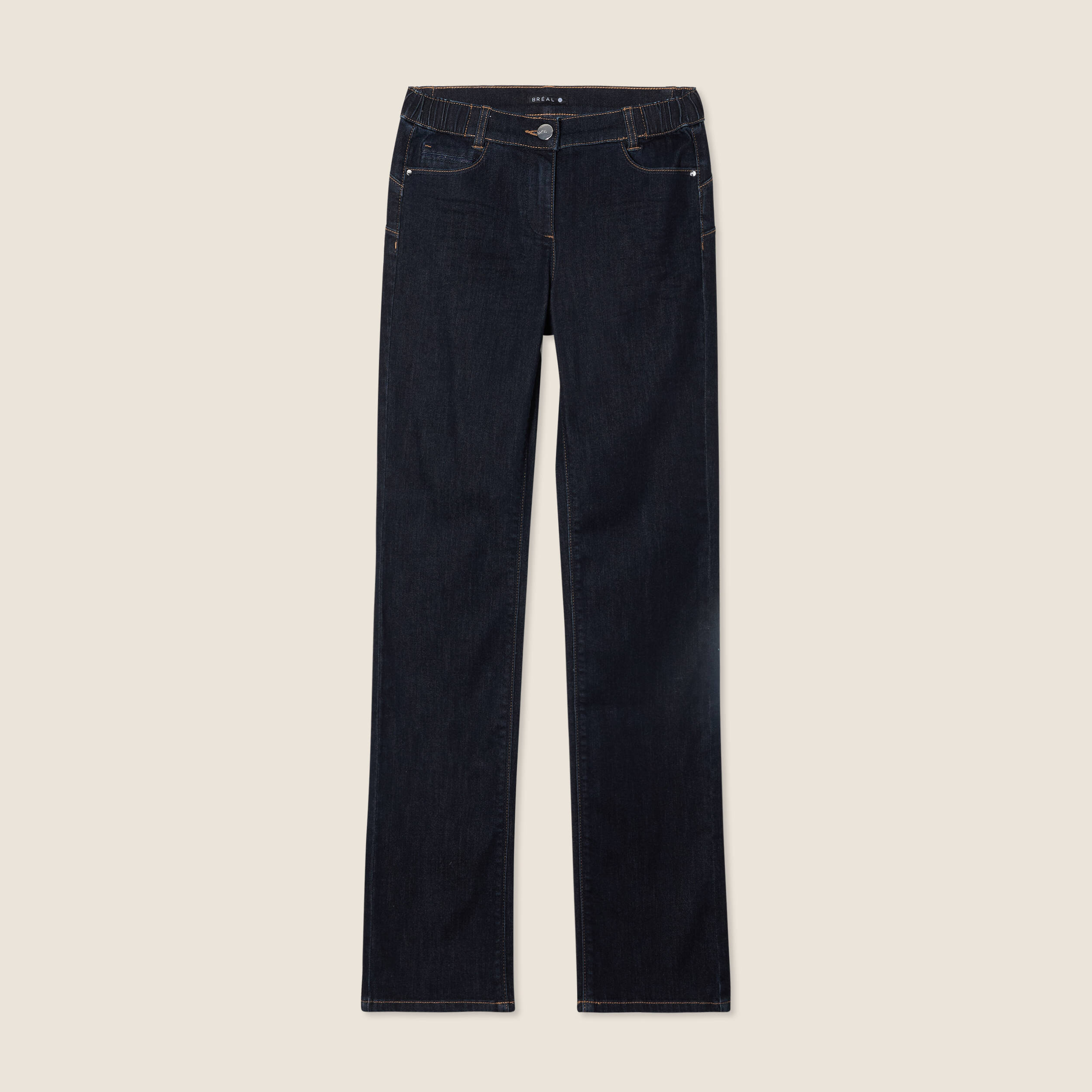 jean droit taille basculee denim brut femme Jean droit taille basculée denim brut femme