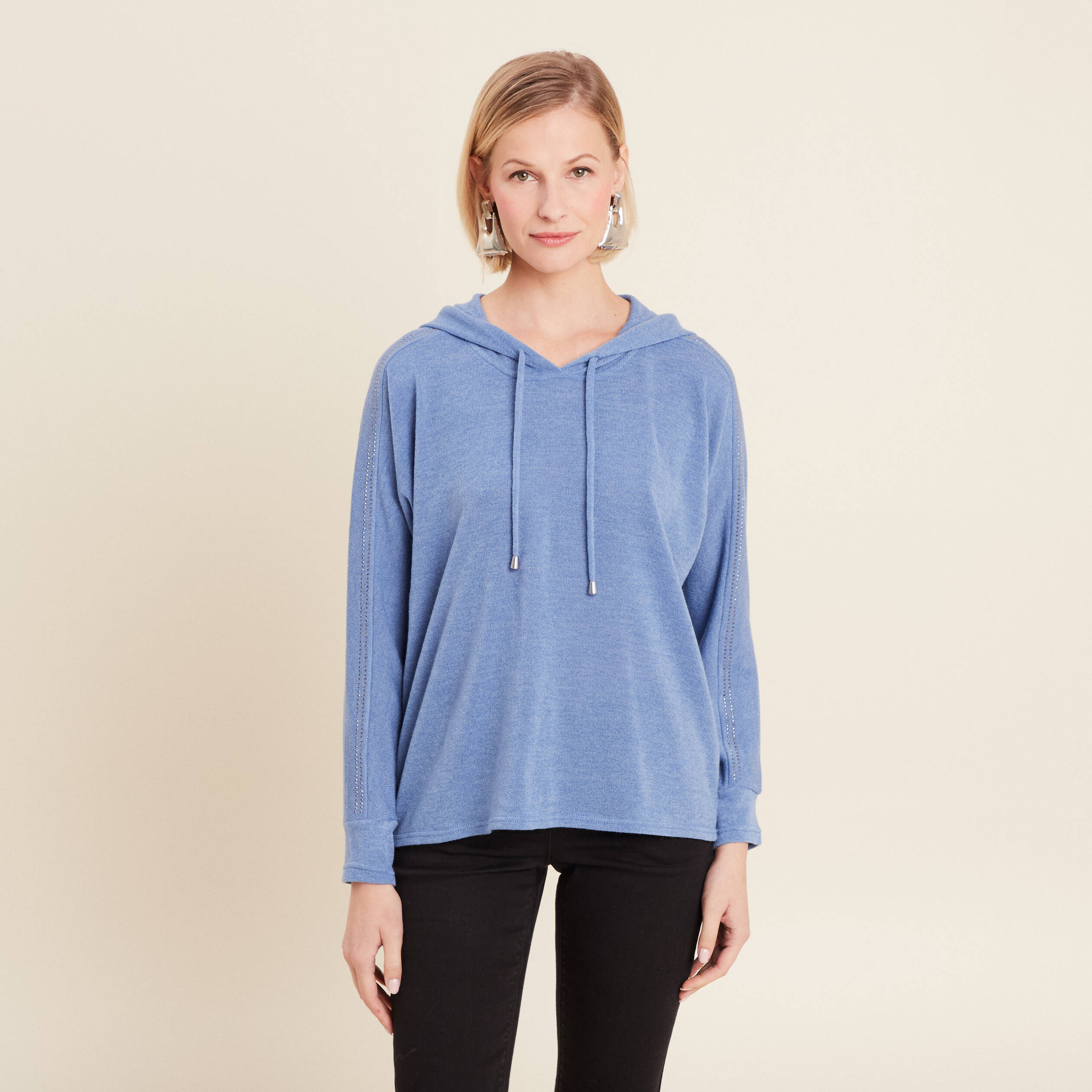 Sweat à capuche bleu ciel femme