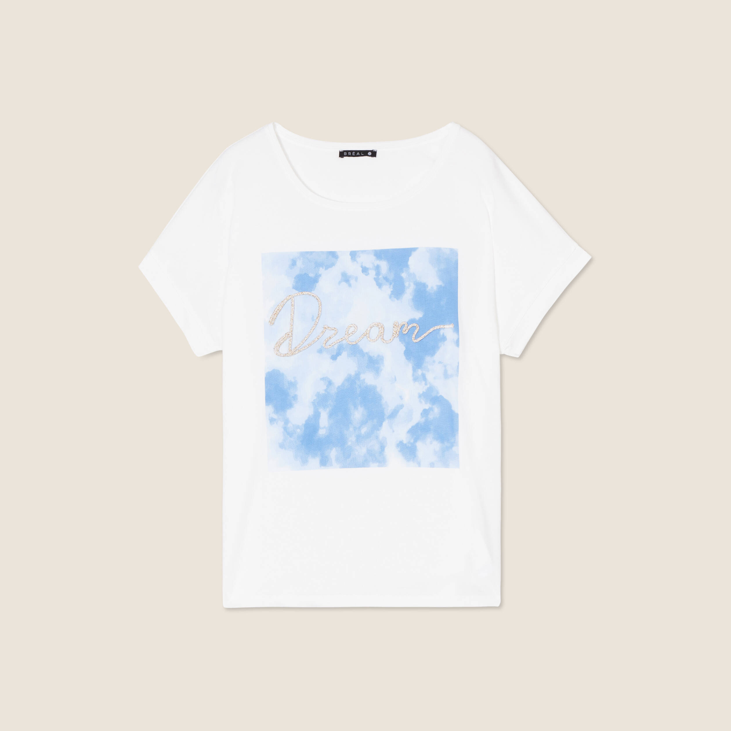 T-shirt manches courtes ecru femme