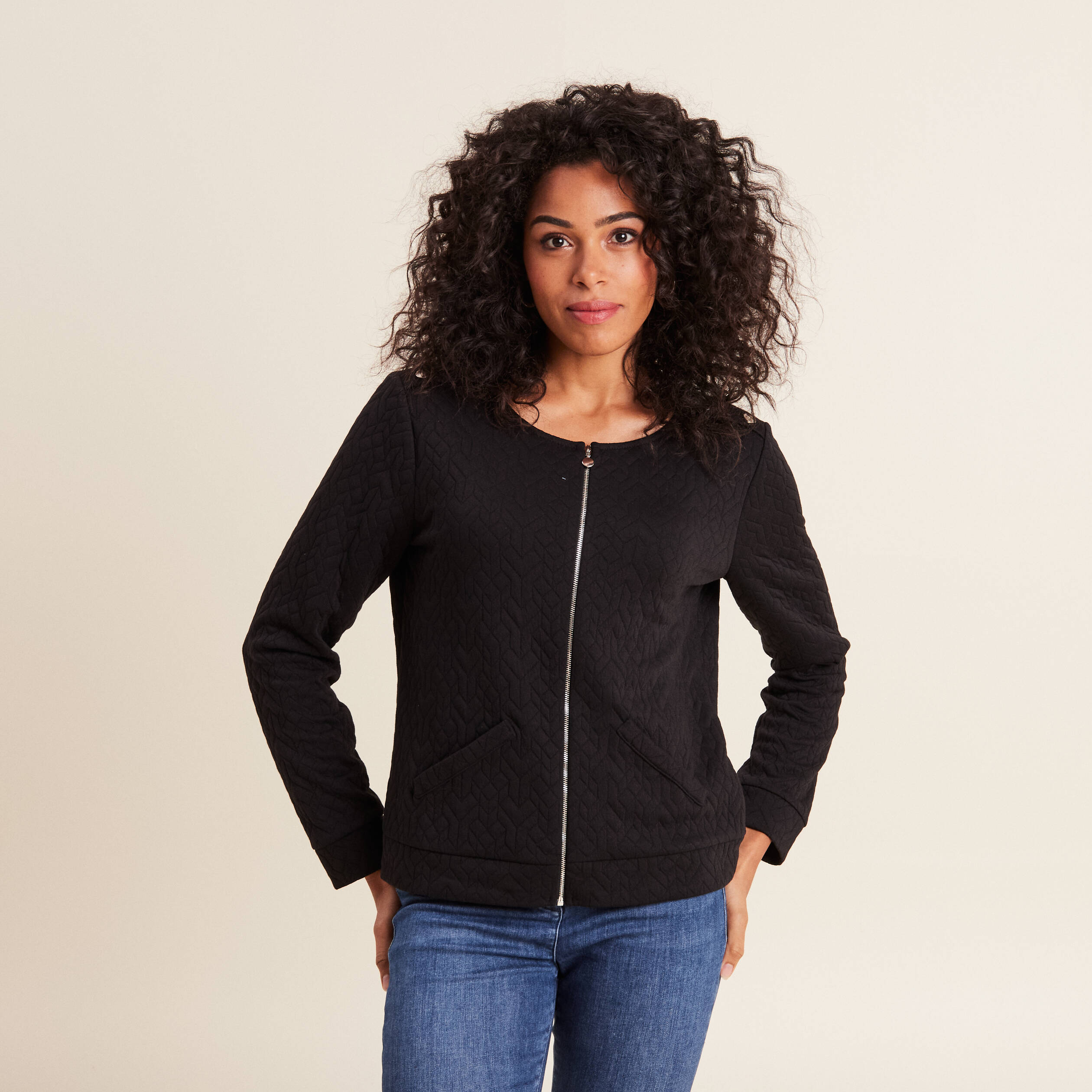 Gilet manches longues noir femme