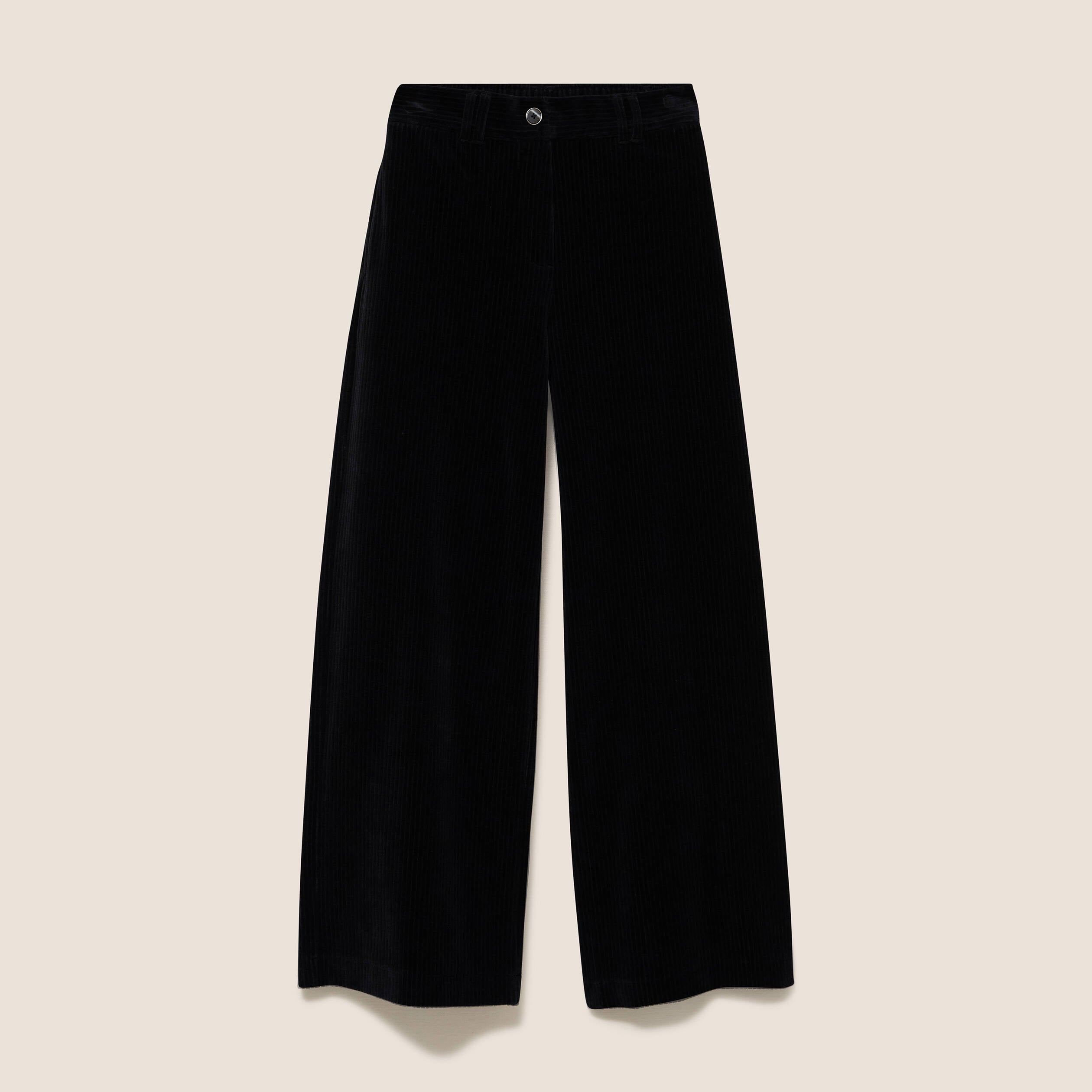 Pantalon en velours noir femme
