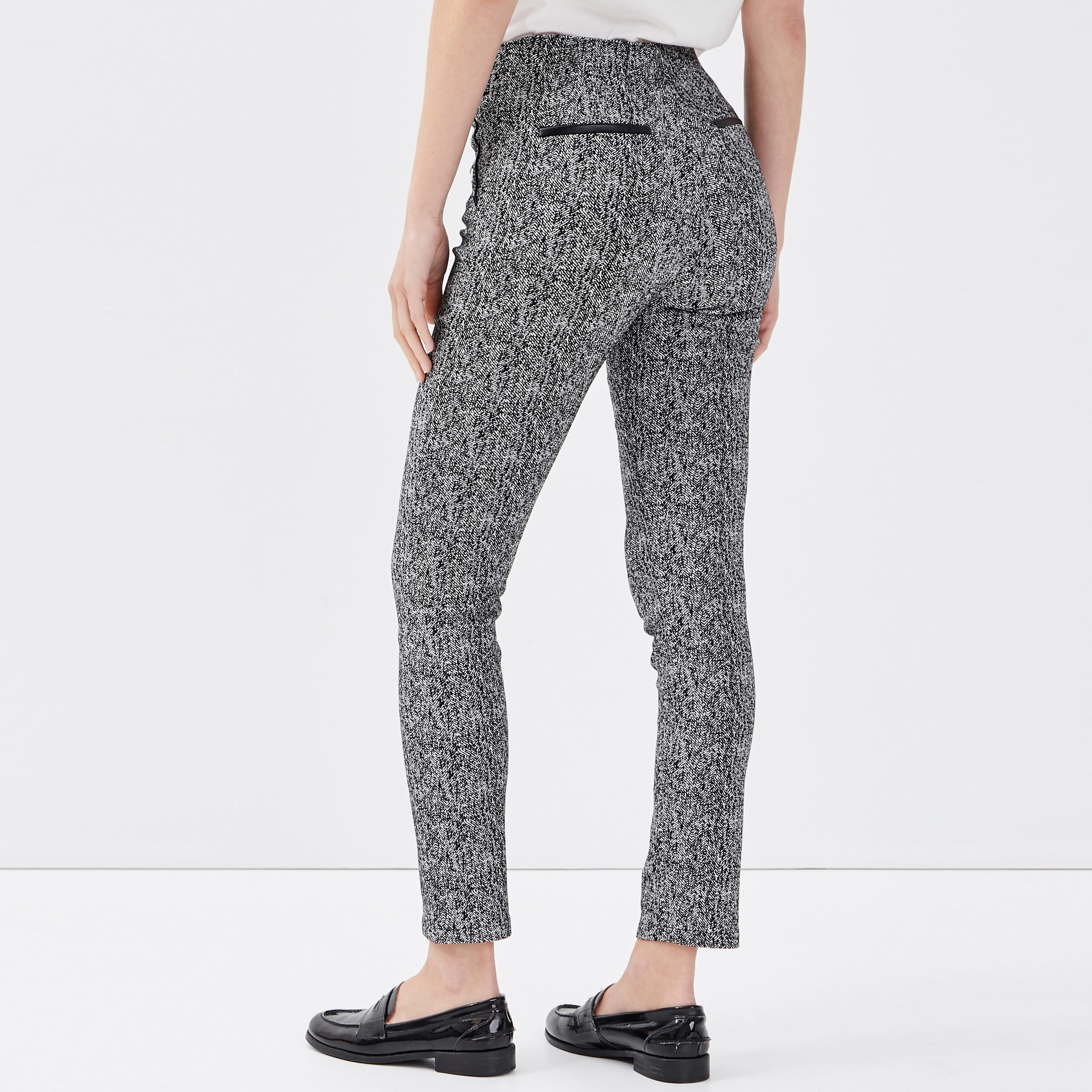 Pantalon tregging taille basculee blanc femme Breal