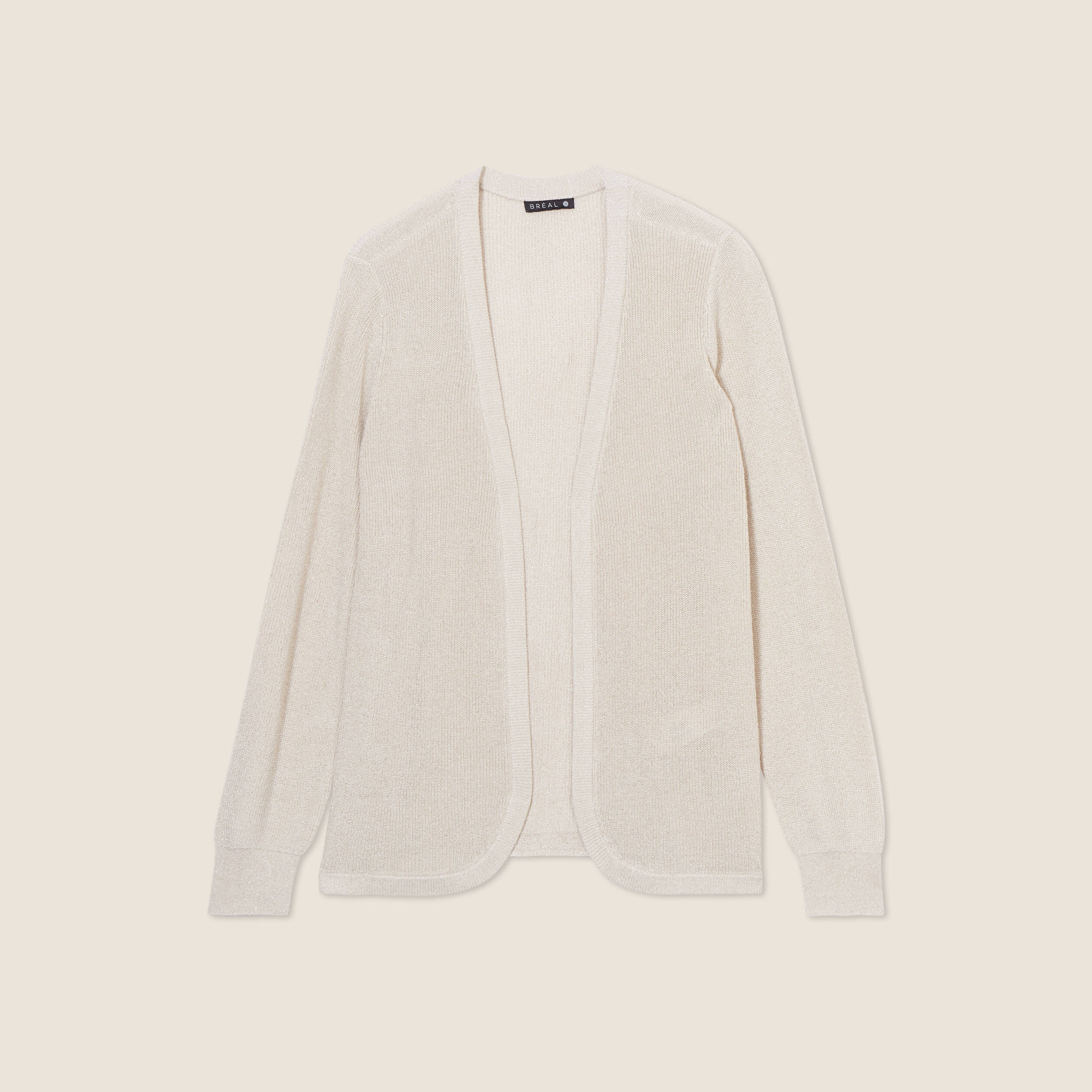 Gilet manches longues couleur or femme