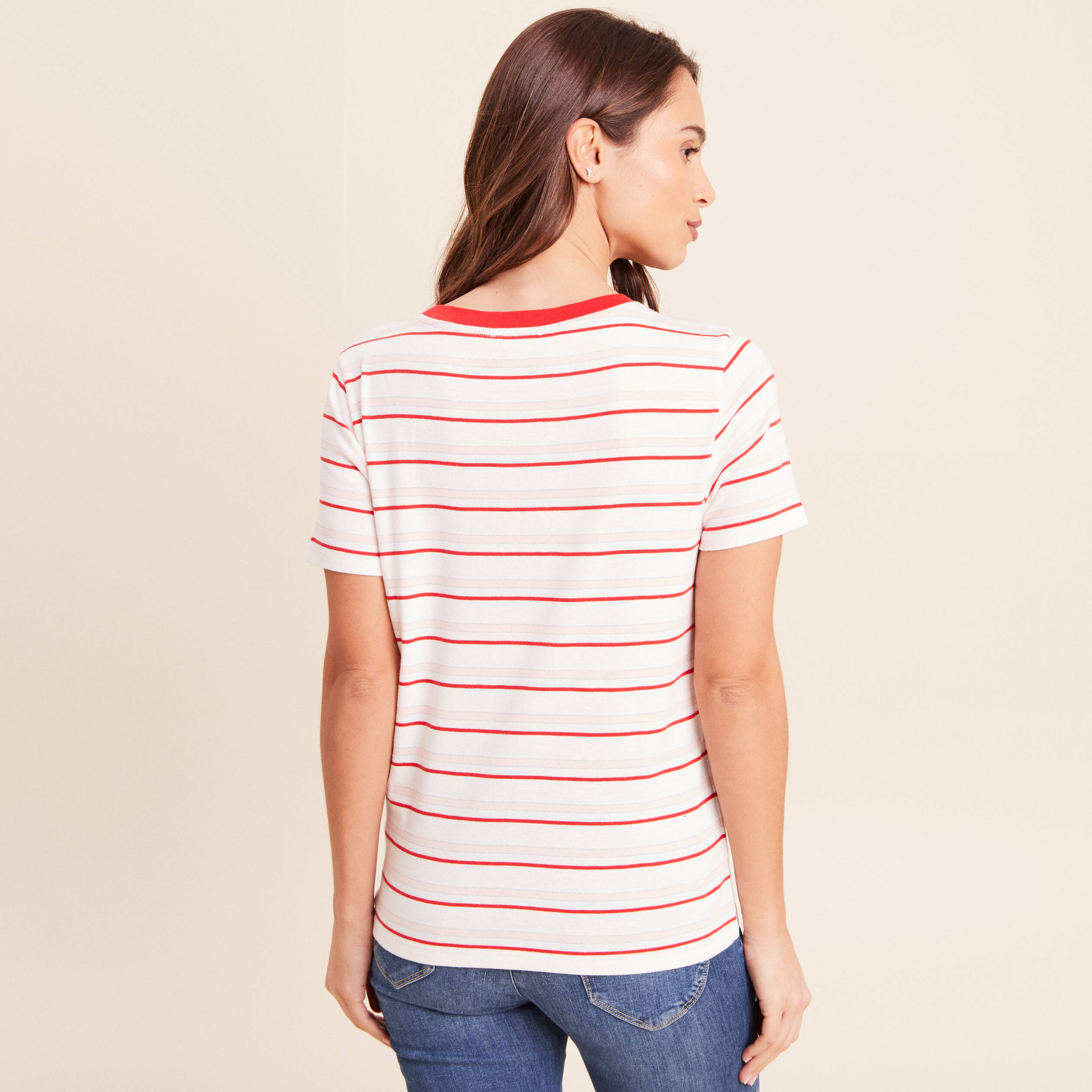 T-shirt manches courtes rose femme
