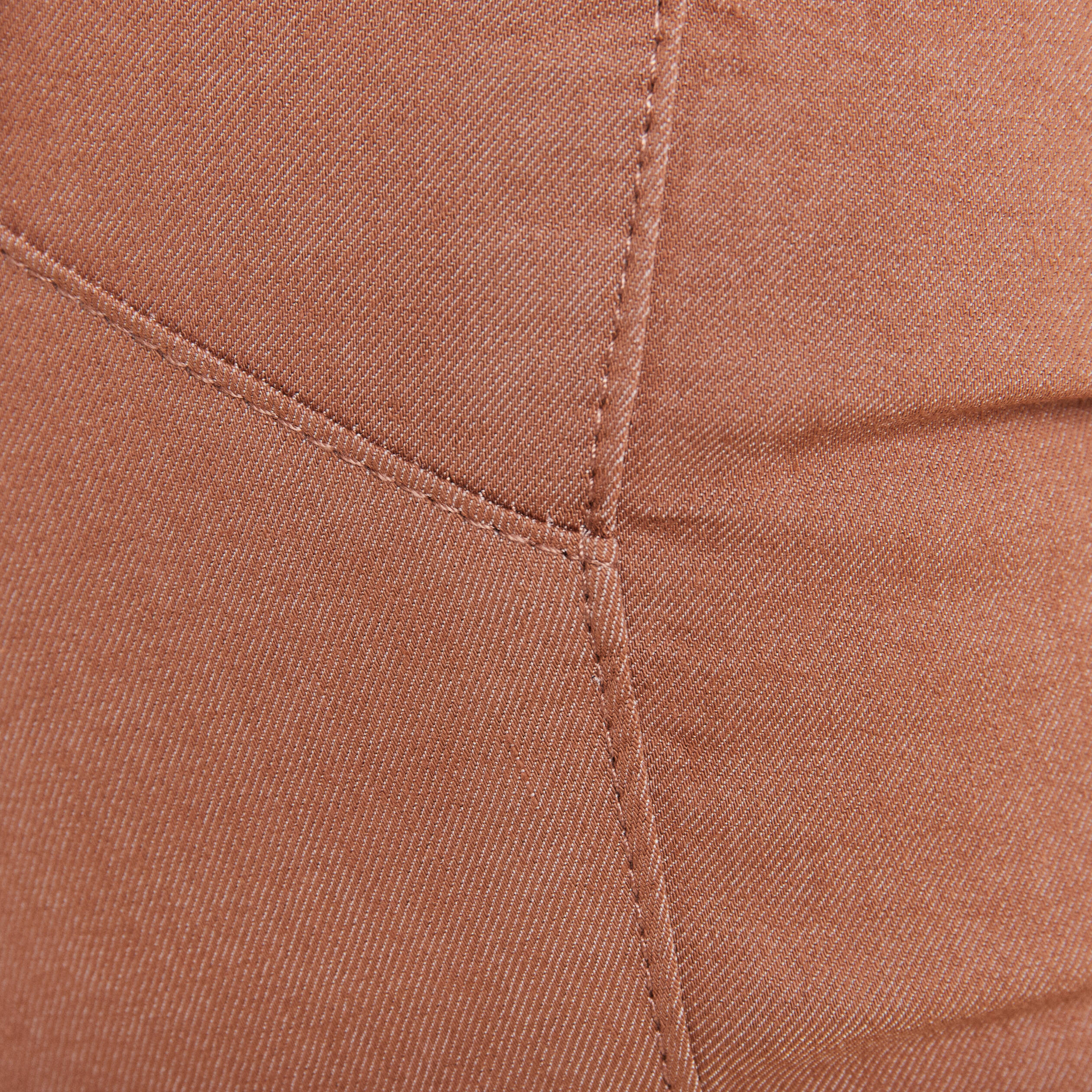 Pantalon léger taille haute 7/8ème marron femme