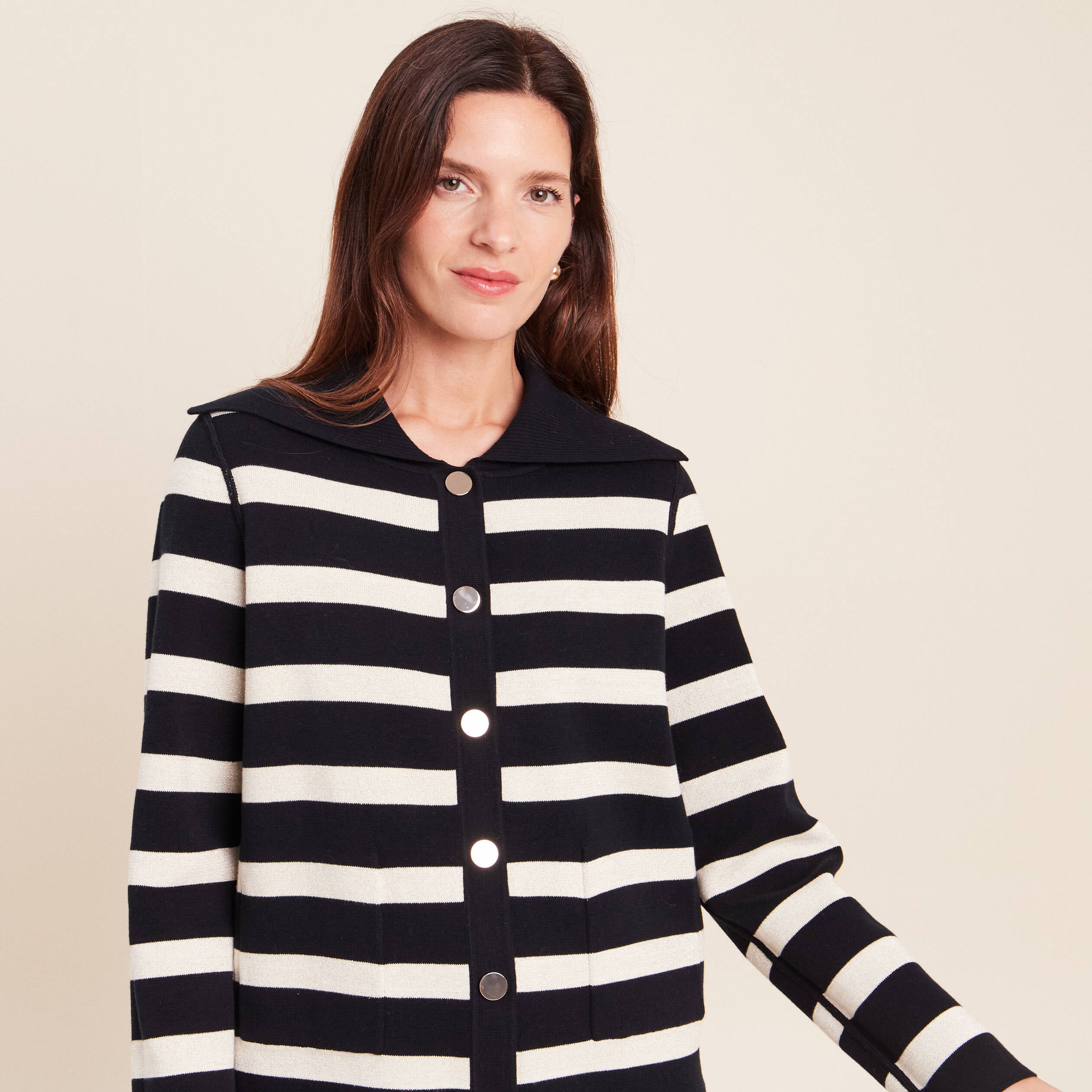 Veste r&eacute;versible en maille noir femme