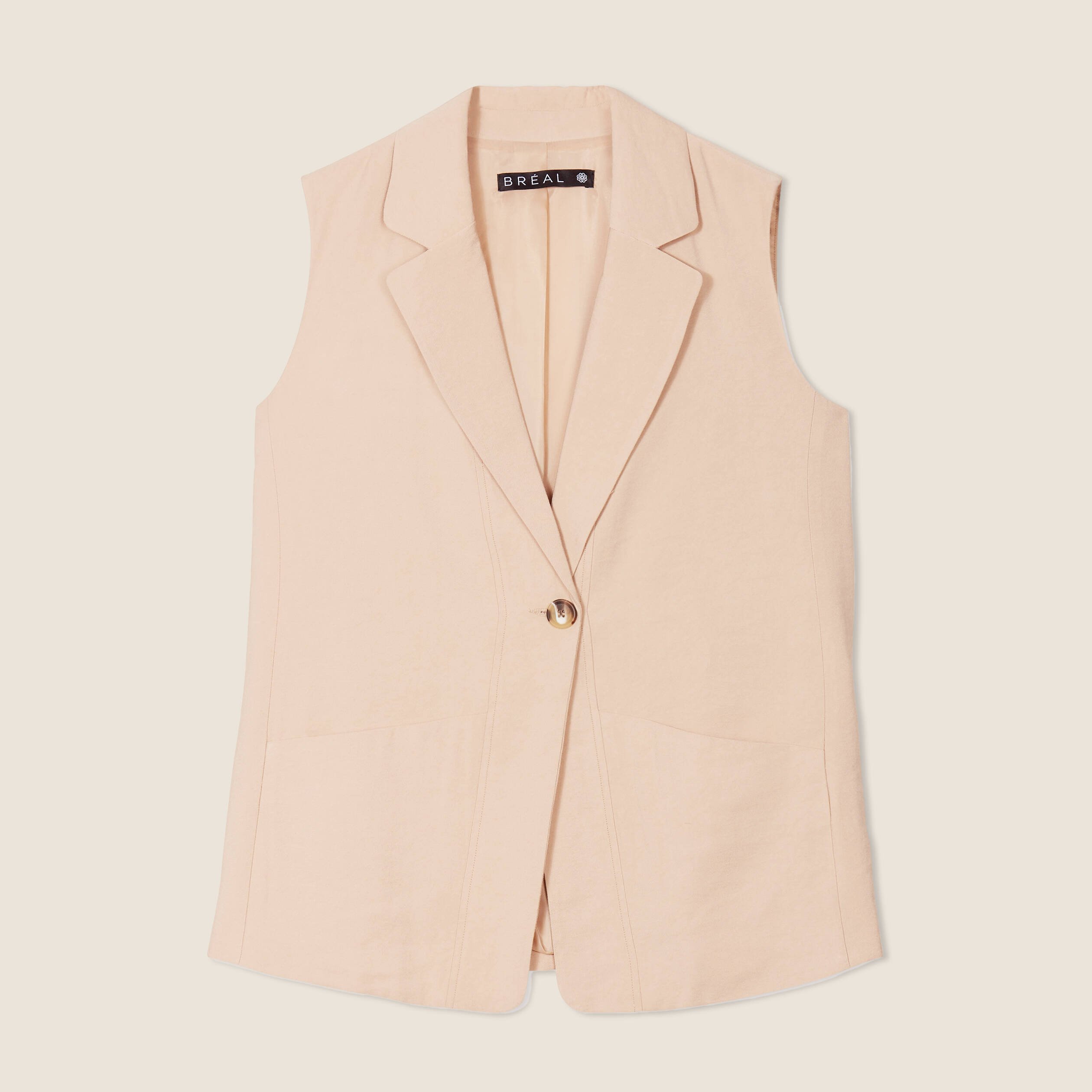 veste tailleur sans manches beige femme Veste tailleur sans manches beige femme