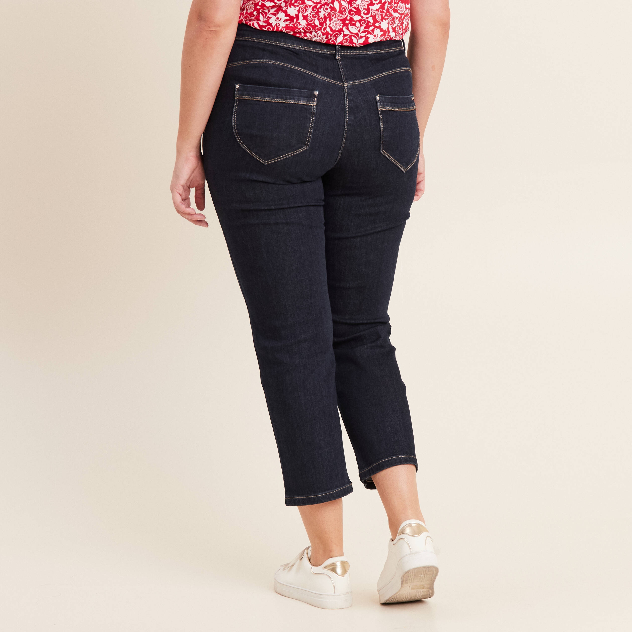 Jean droit 7/8ème denim brut femme