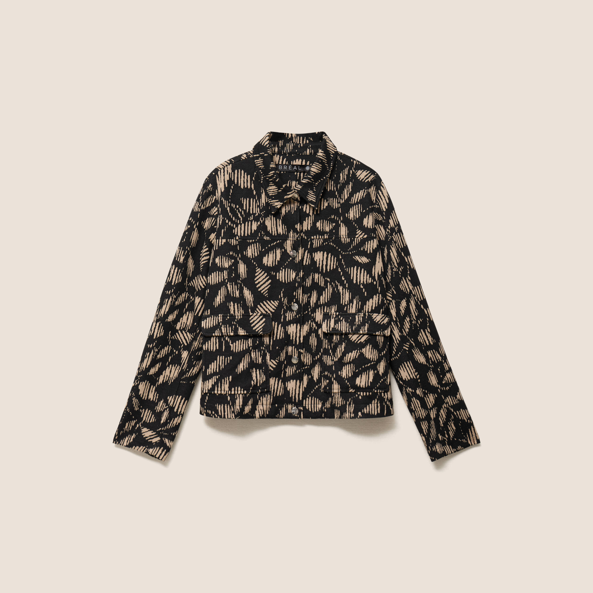 Veste droite doubl&eacute;e noir femme