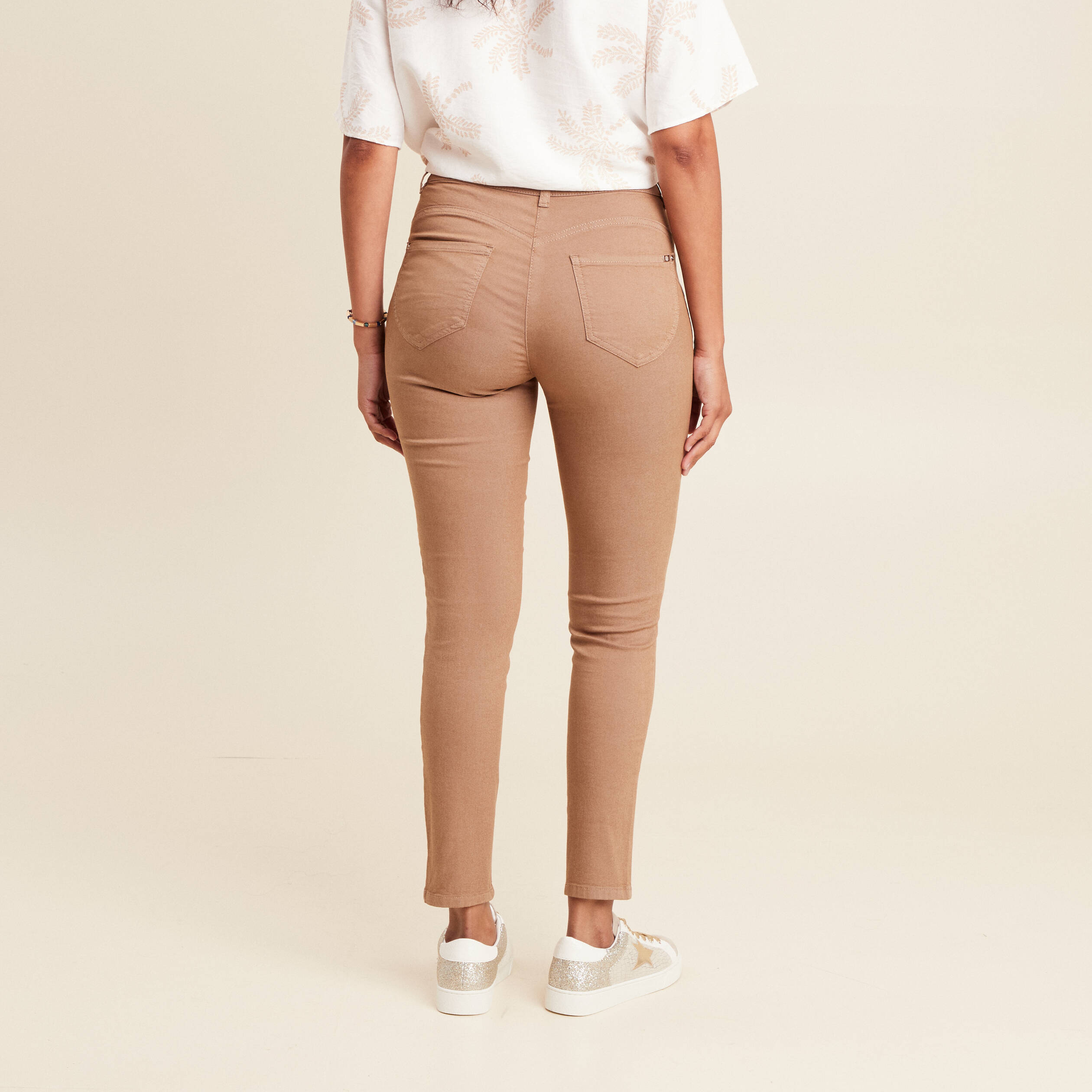 Pantacourt Stretch Marron Madame Zaza Of Marseille Femme - 1976757-marron