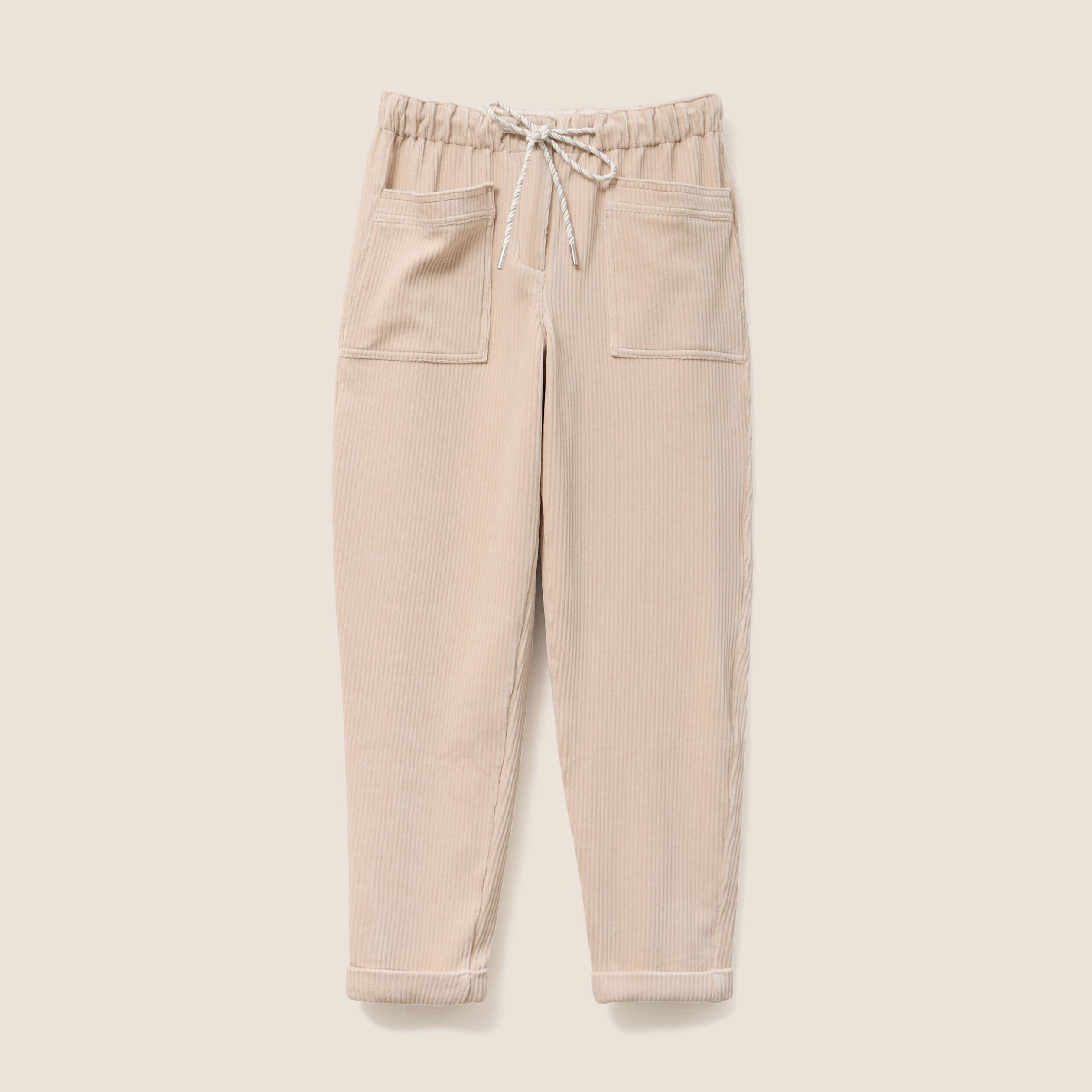 Pantalon coupe mom en velours sable femme