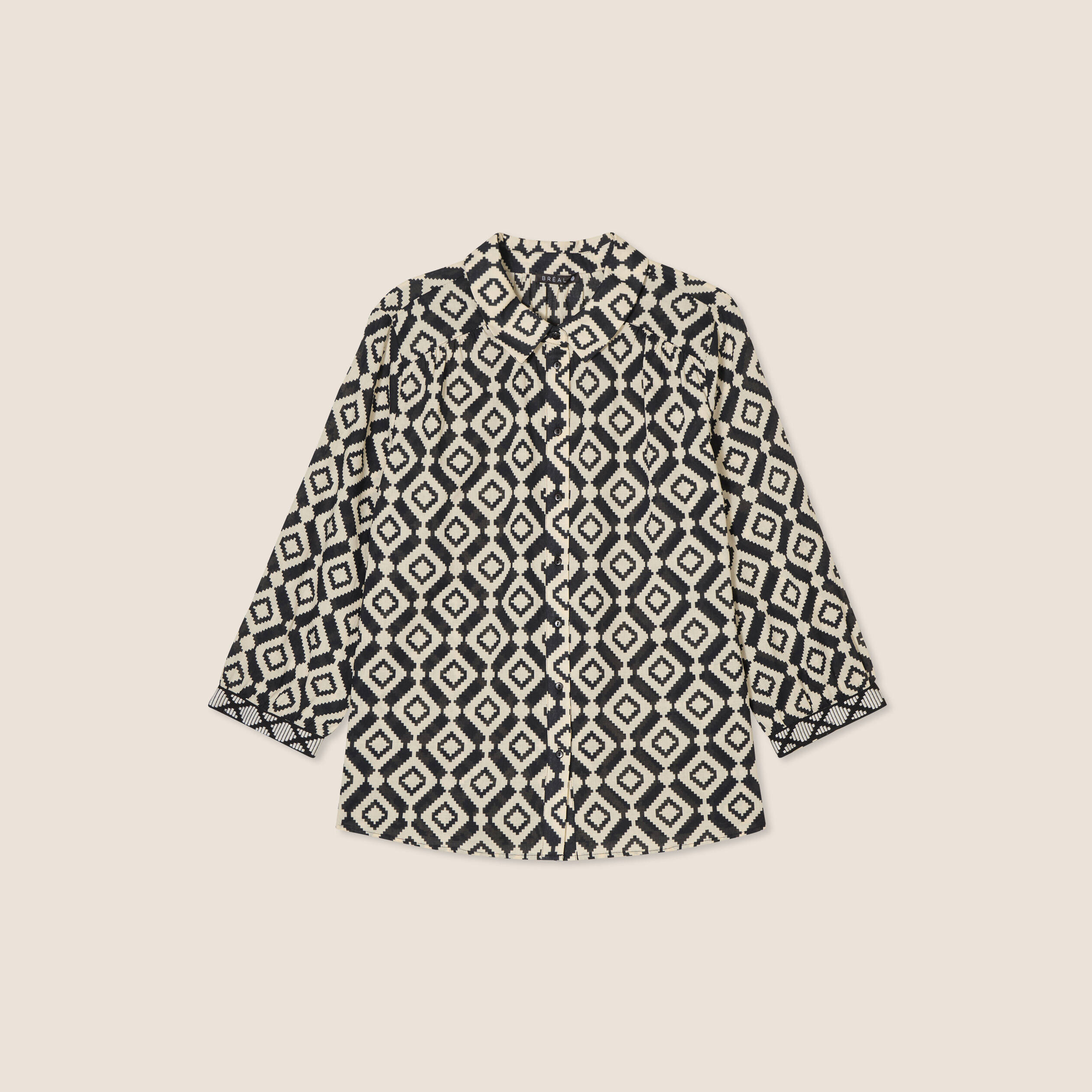 Chemise manches 3/4 noir femme