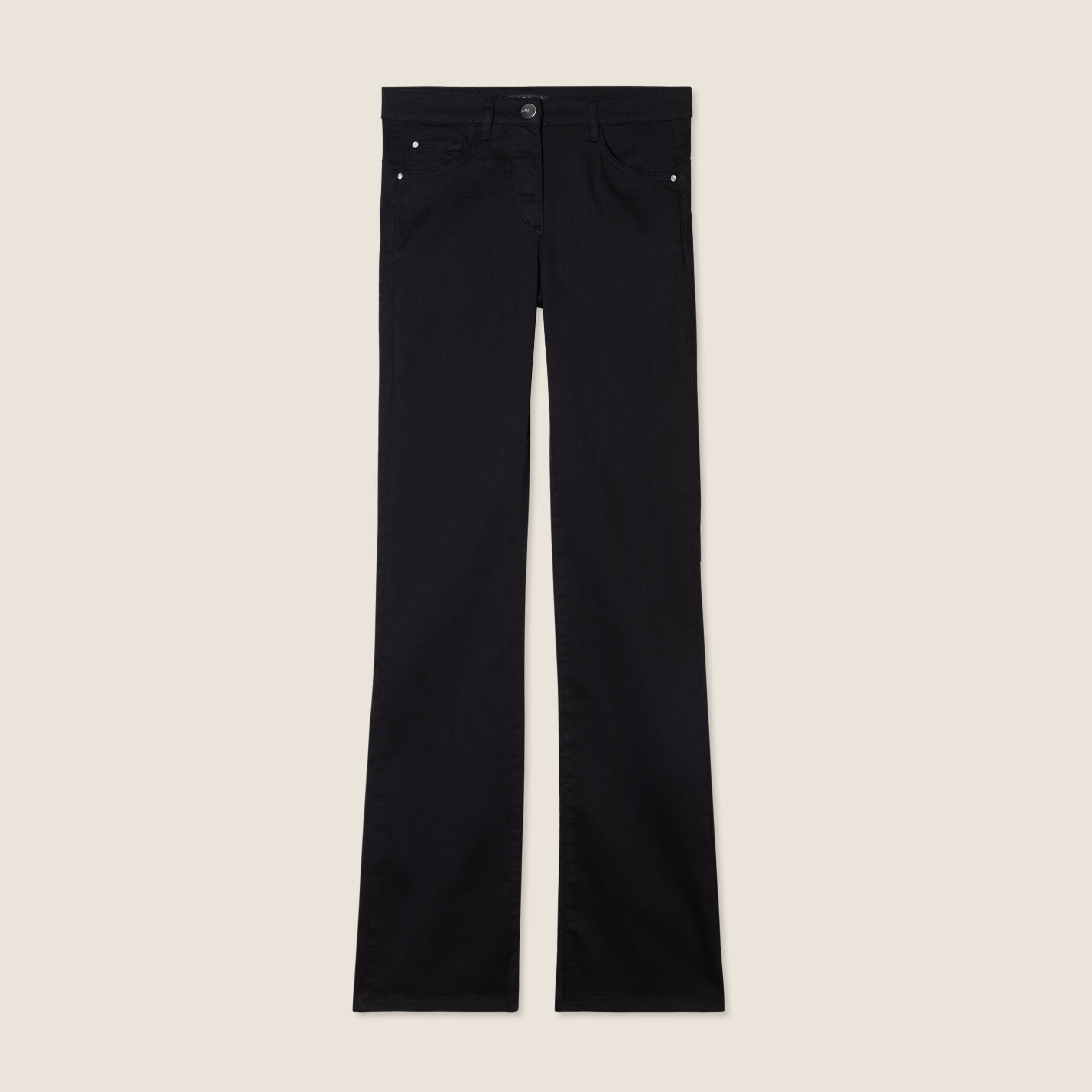 Pantalon léger bootcut taille basculée noir femme