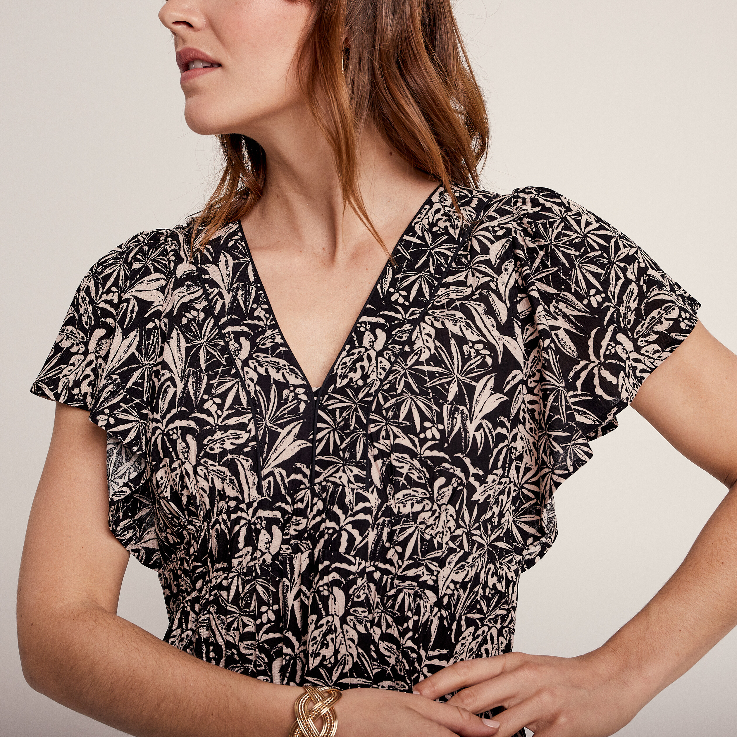 Robe Femme By Touch9 - Taille L - Sarcelle/Noire - Évasée Et Nouée Devant - Neuve Avec étiquette