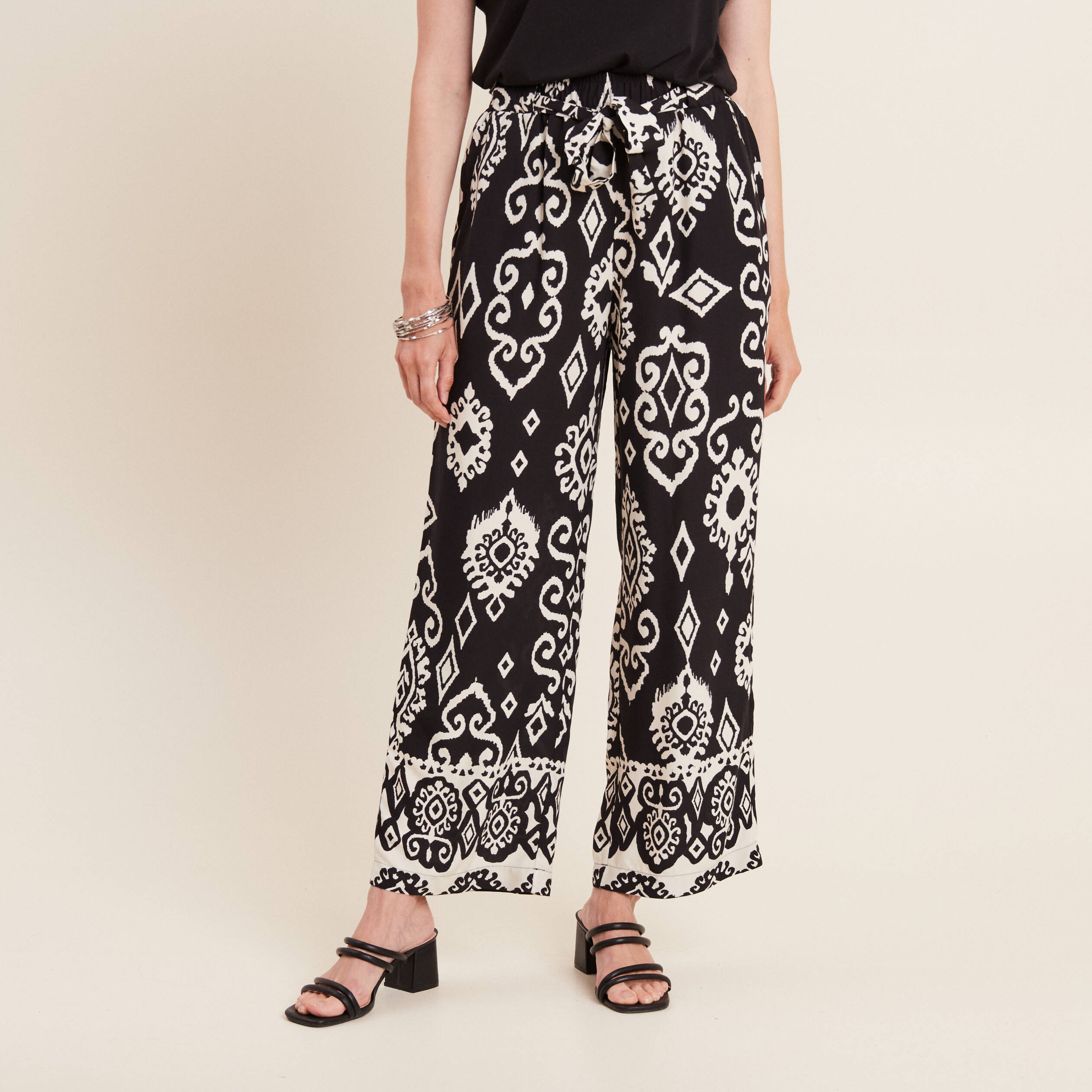 Pantalon flou noir femme
