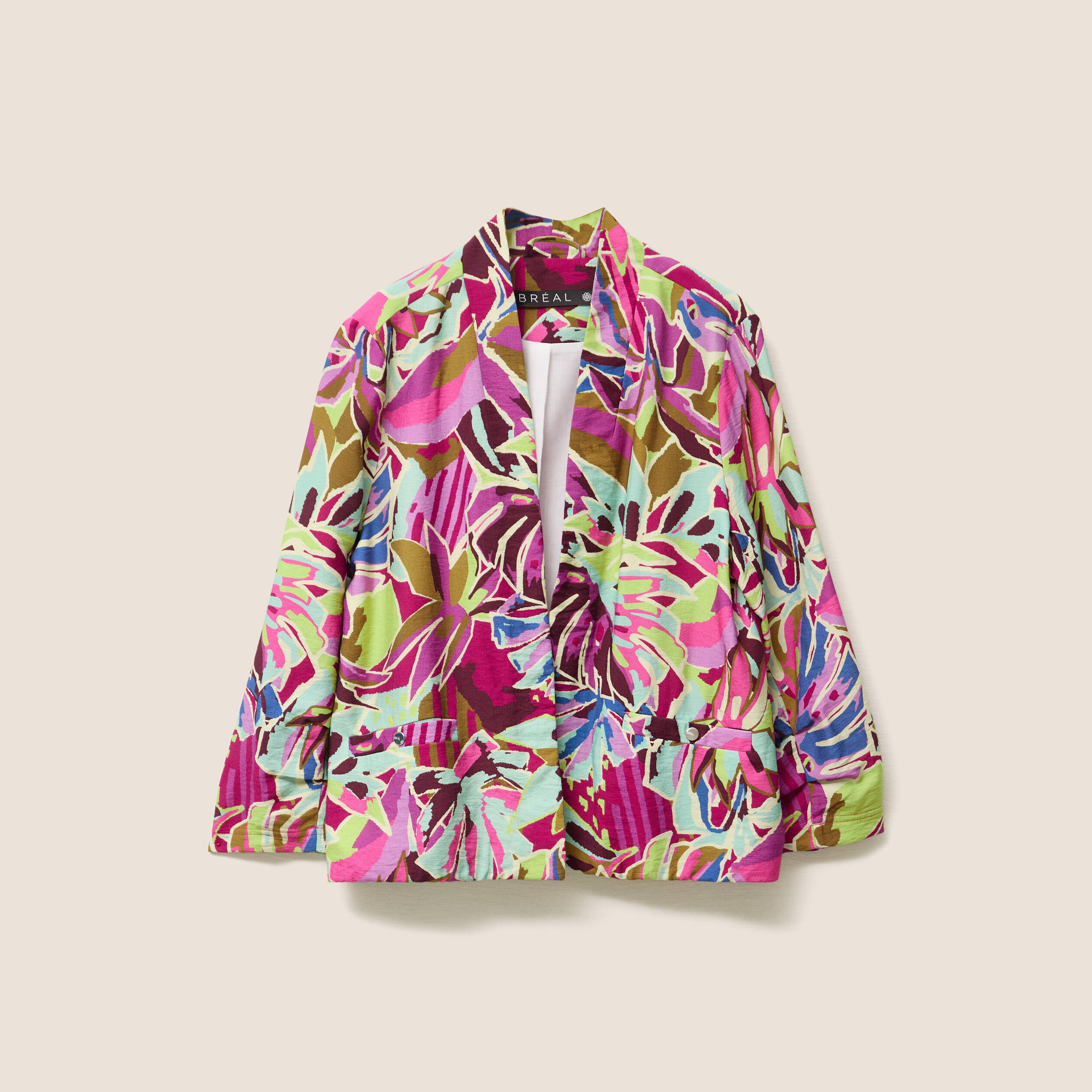 veste courte bas resserré doublée mauve femme