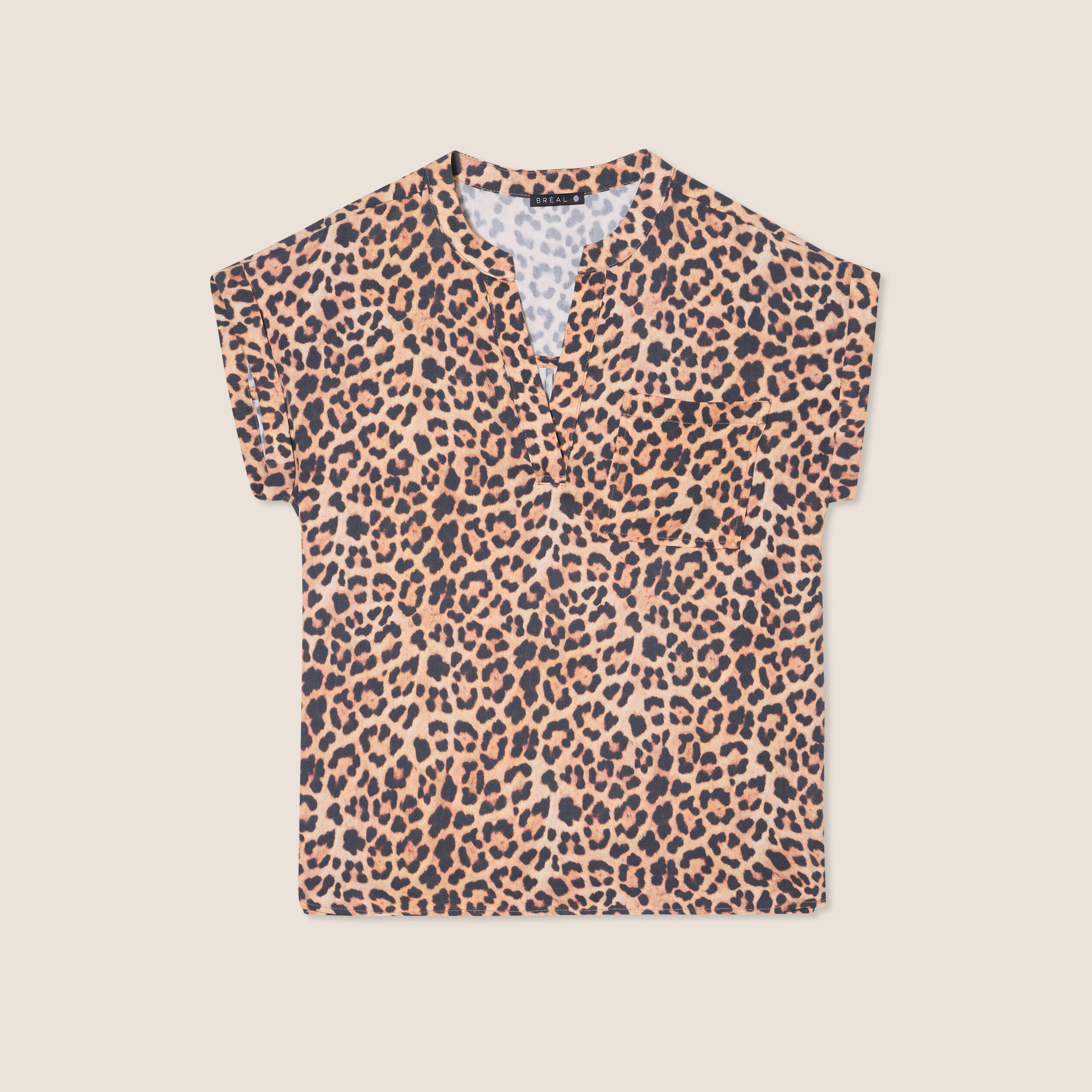 Blouse manches courtes sable femme