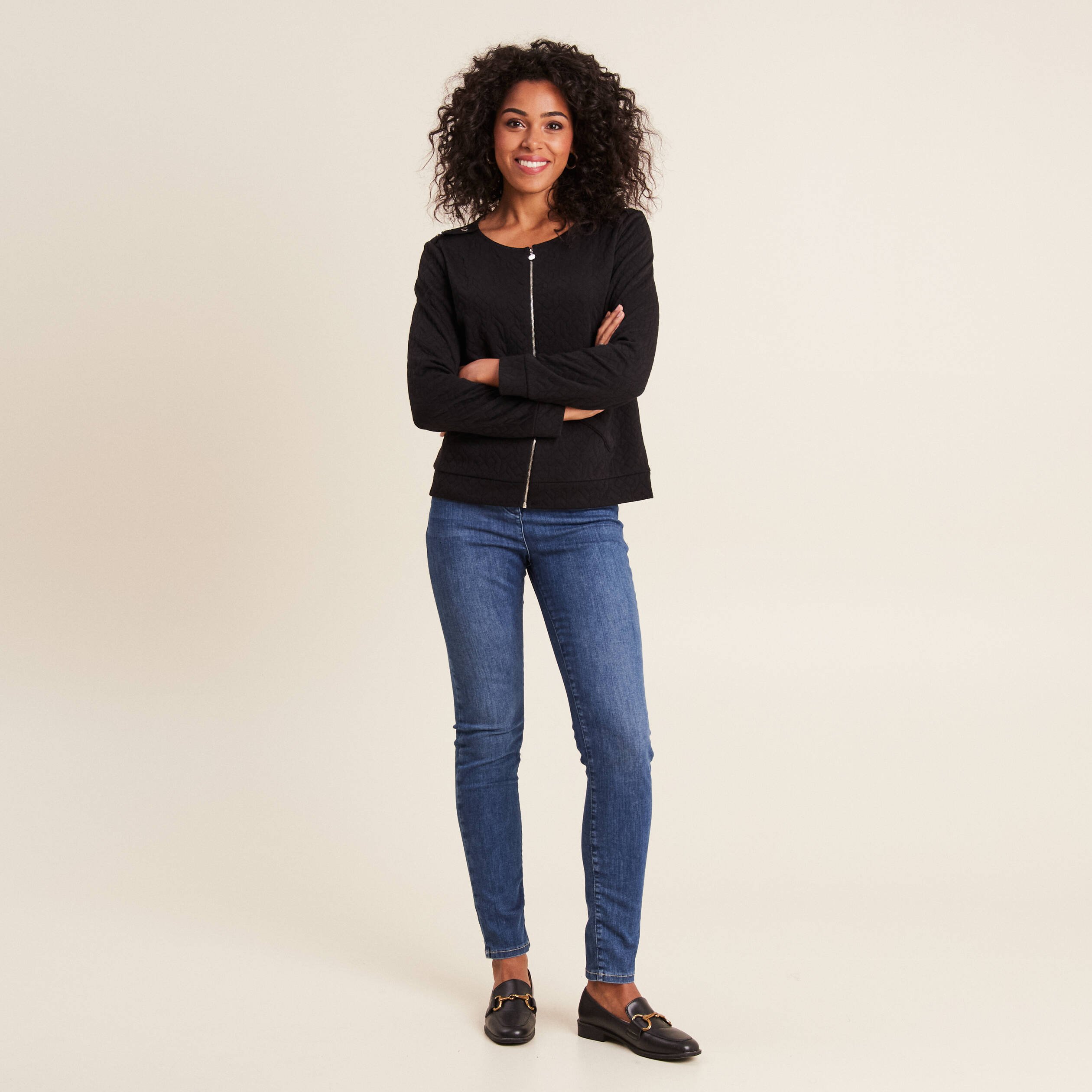 Gilet manches longues noir femme