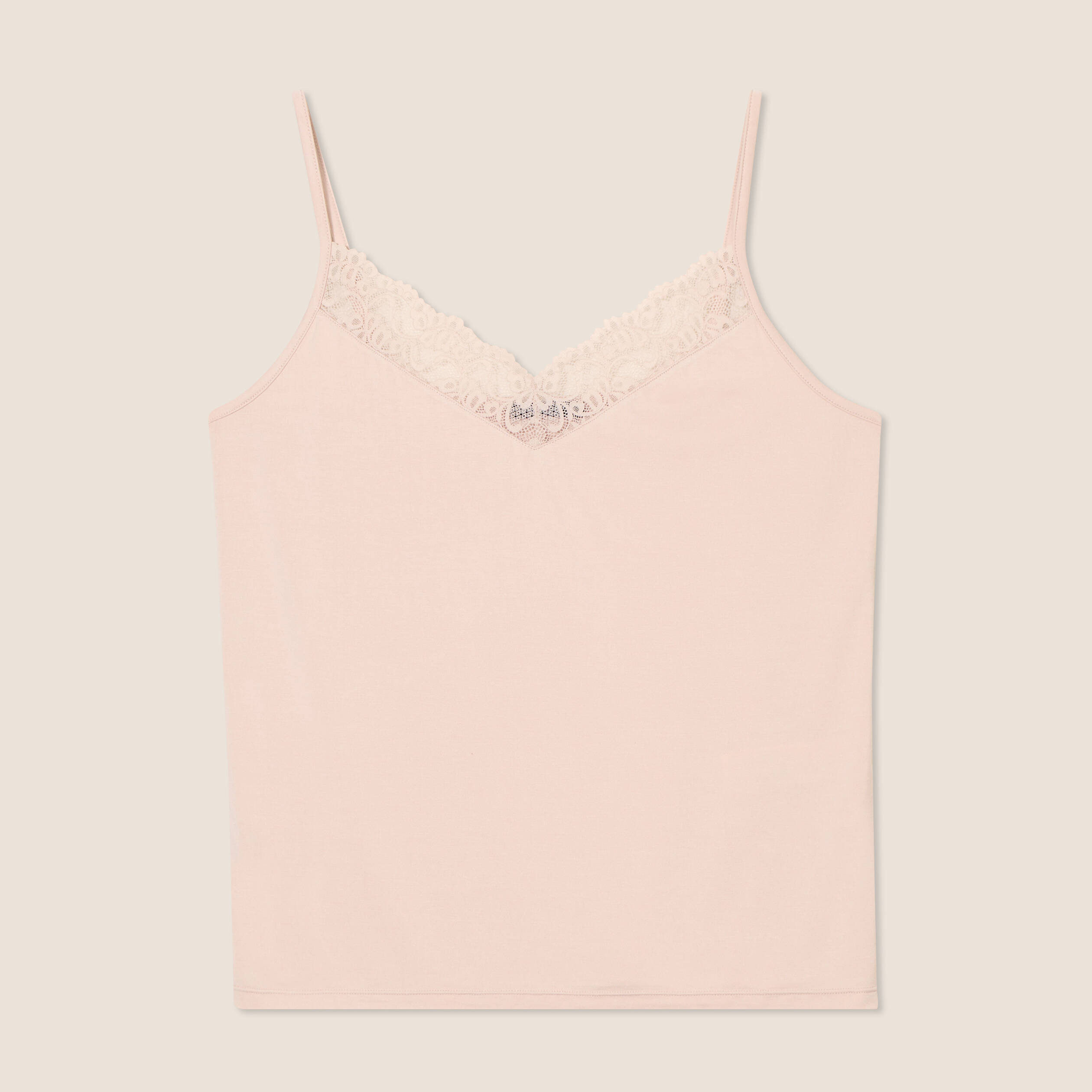 debardeur thermo douceur bretelles fines beige femme Débardeur thermo-douceur bretelles fines beige femme