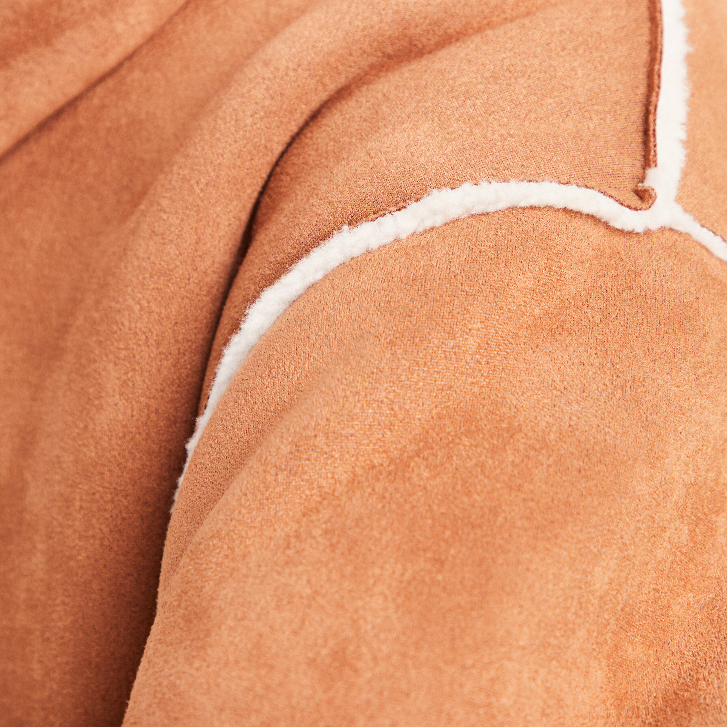 Manteau su&eacute;dine &agrave; capuche marron femme