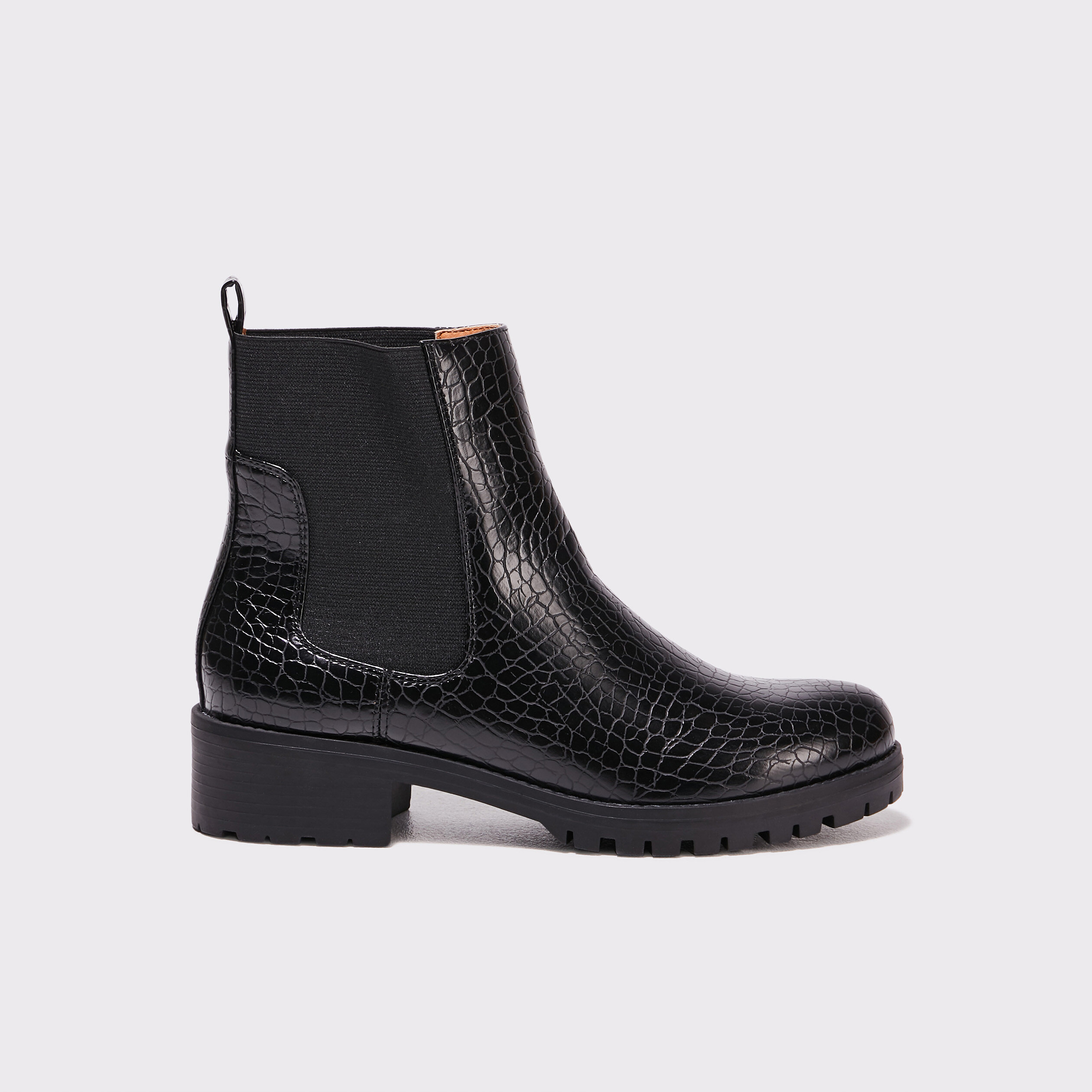 Bottines texturées noir femme