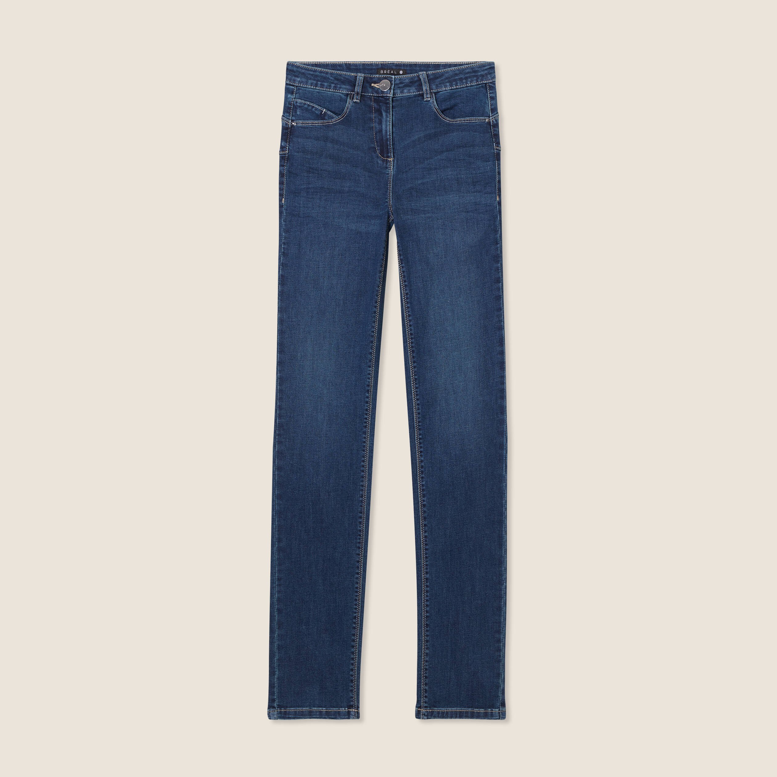 jean ajuste taille standard long denim brut femme Jean ajusté taille standard long denim brut femme