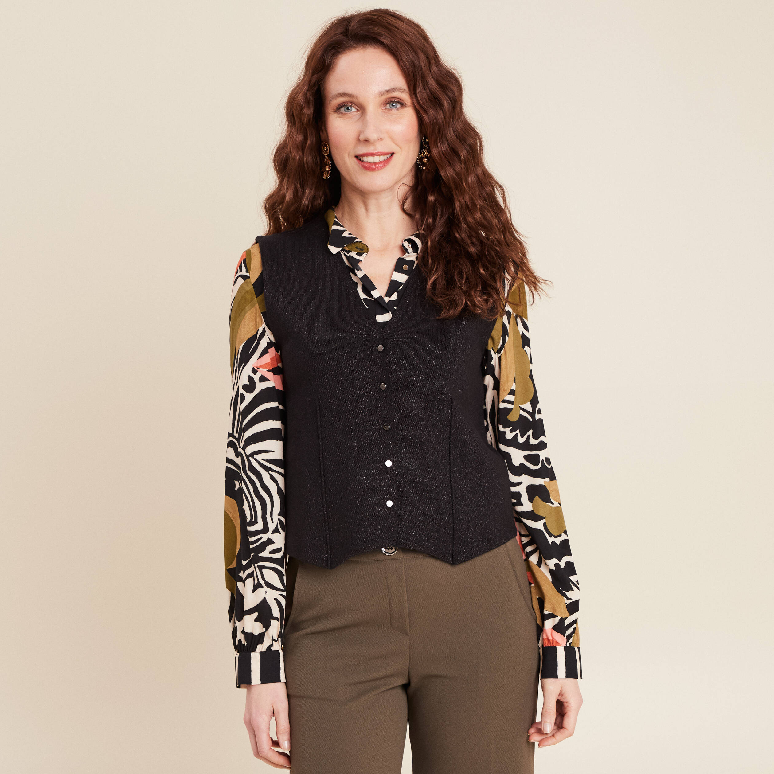 Gilet sans manches noir femme