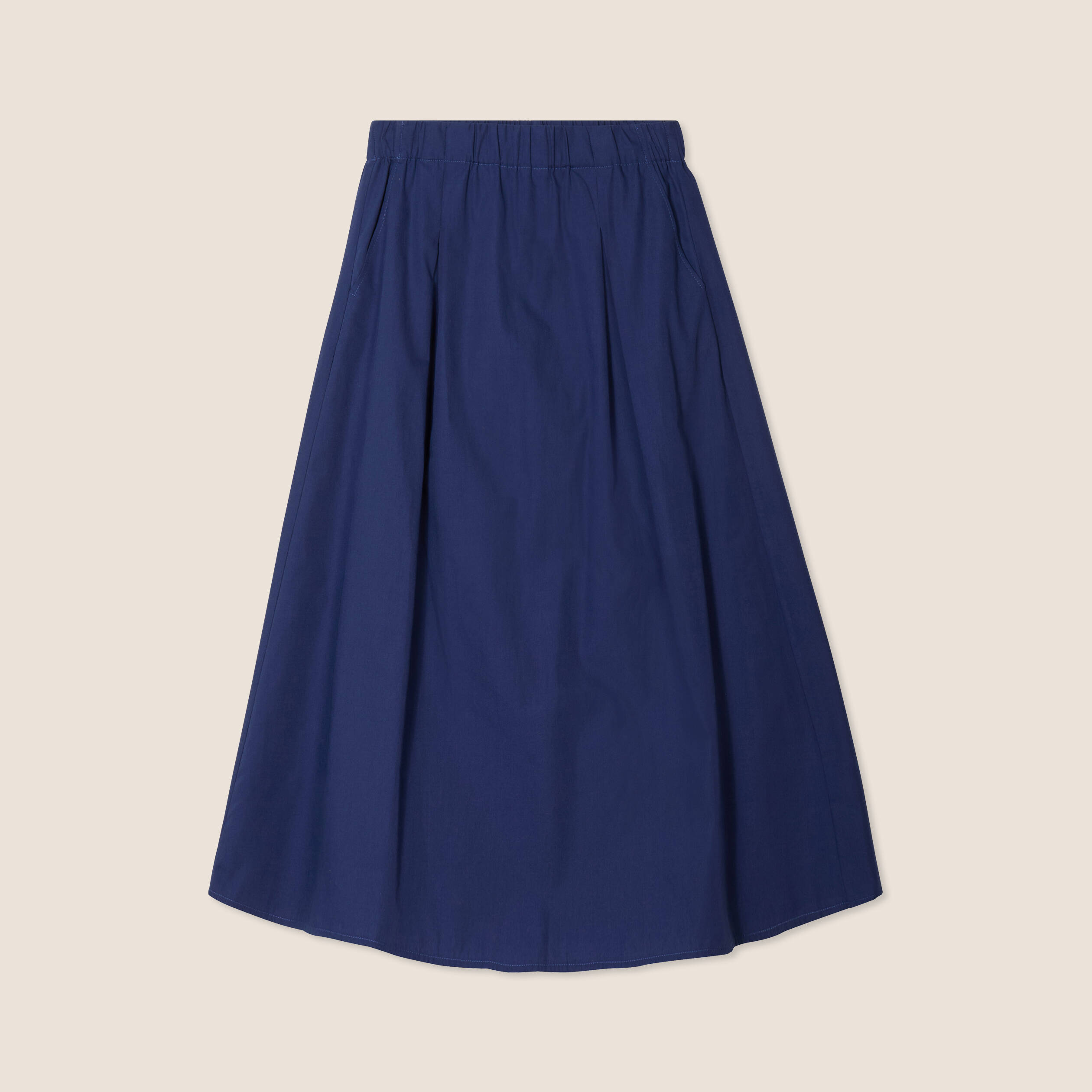 jupe longue evasee bleu fonce femme Jupe longue évasée bleu foncé femme