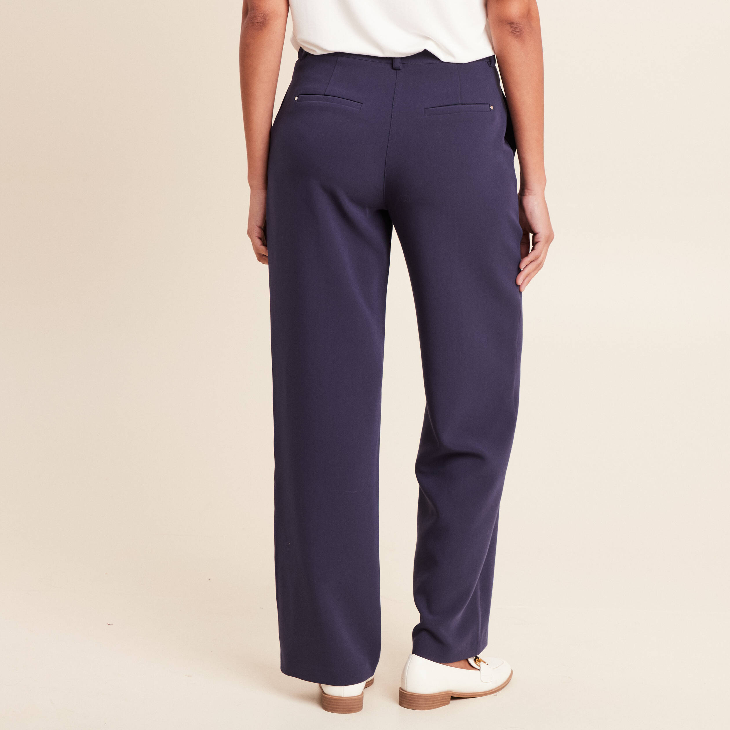 Pantalon femme à pont hot sale