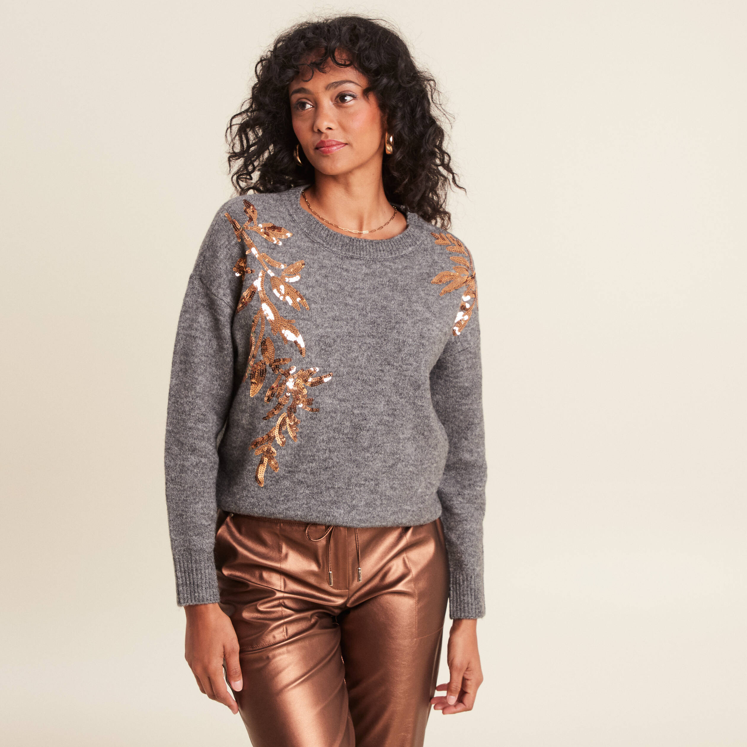 HAUT PULL ML FEMME °°° MAC MAX °°° TAILLE 36/38 . SEQUINS