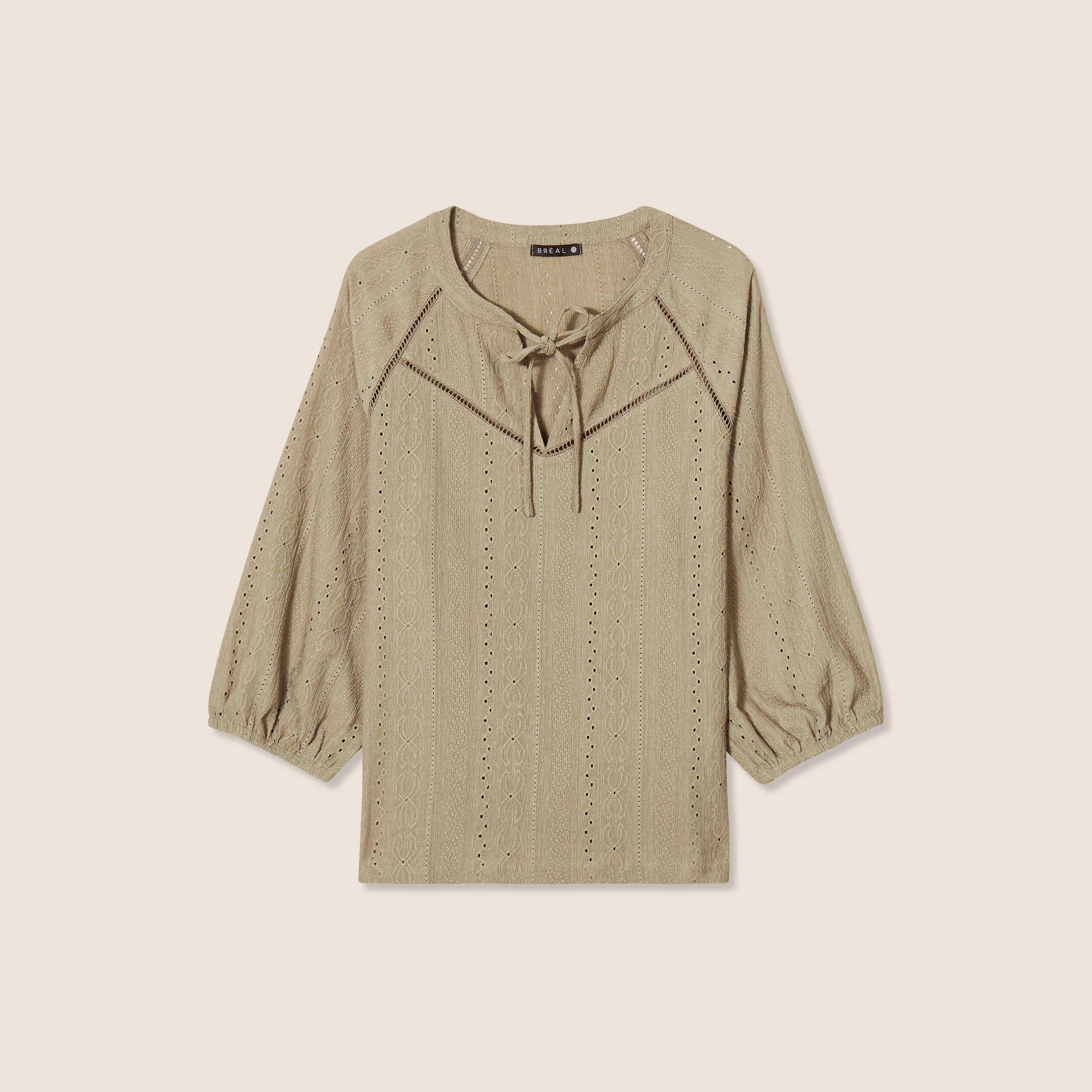 blouse manches 34 vert clair femme Blouse manches 3/4 vert clair femme