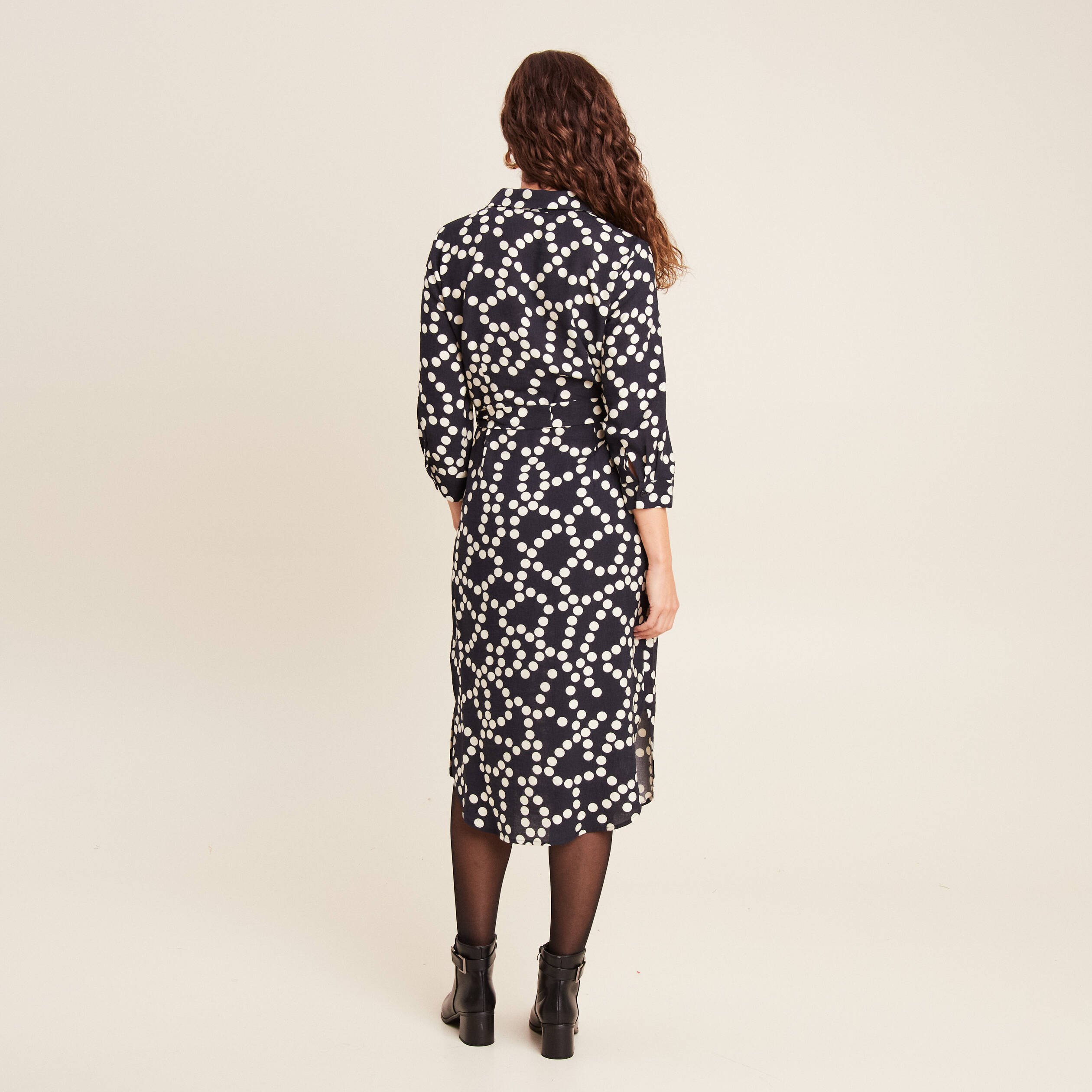 robe longue evasee ceinturee noir femme Robe longue évasée ceinturée noir femme