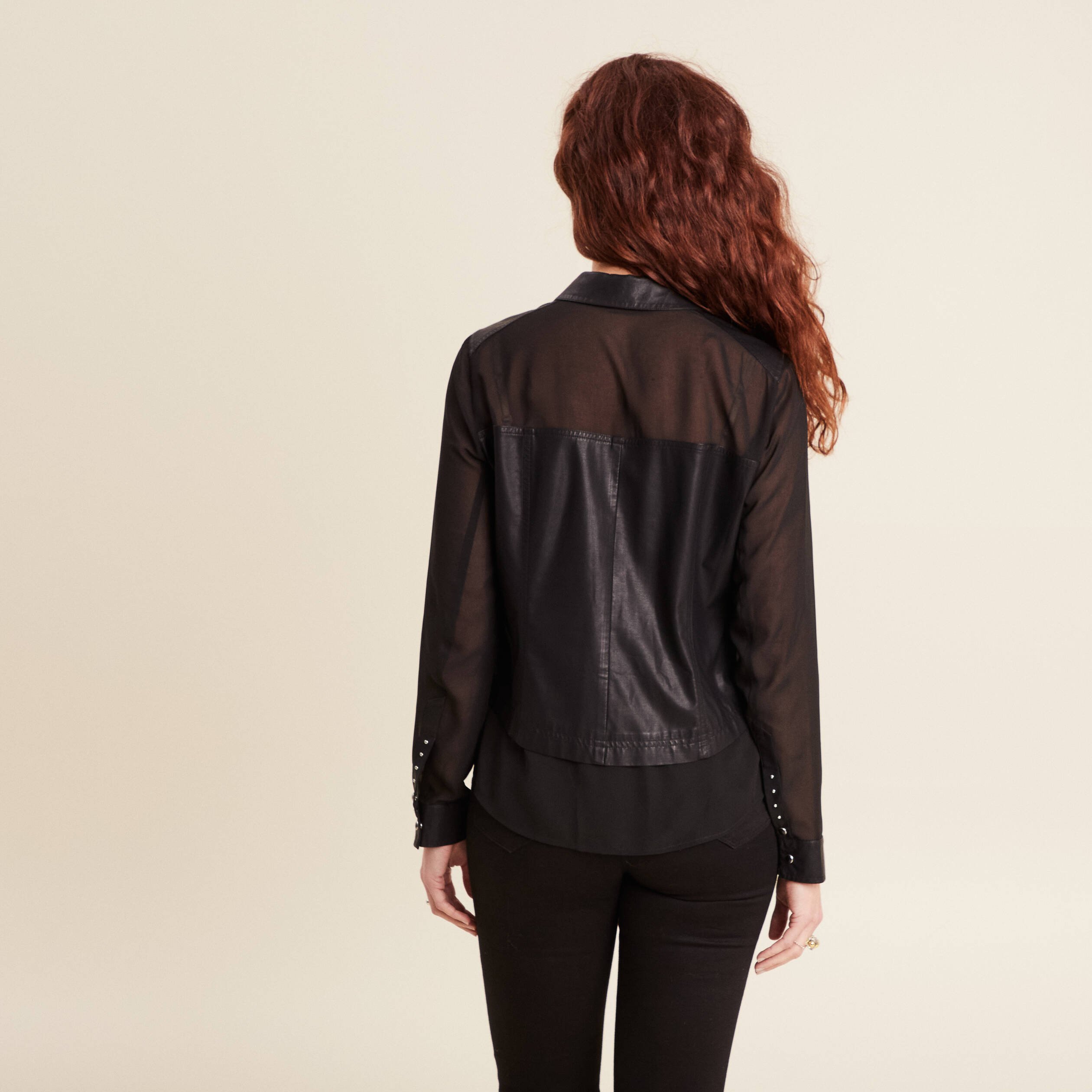 chemise manches longues noir femme Chemise manches longues noir femme