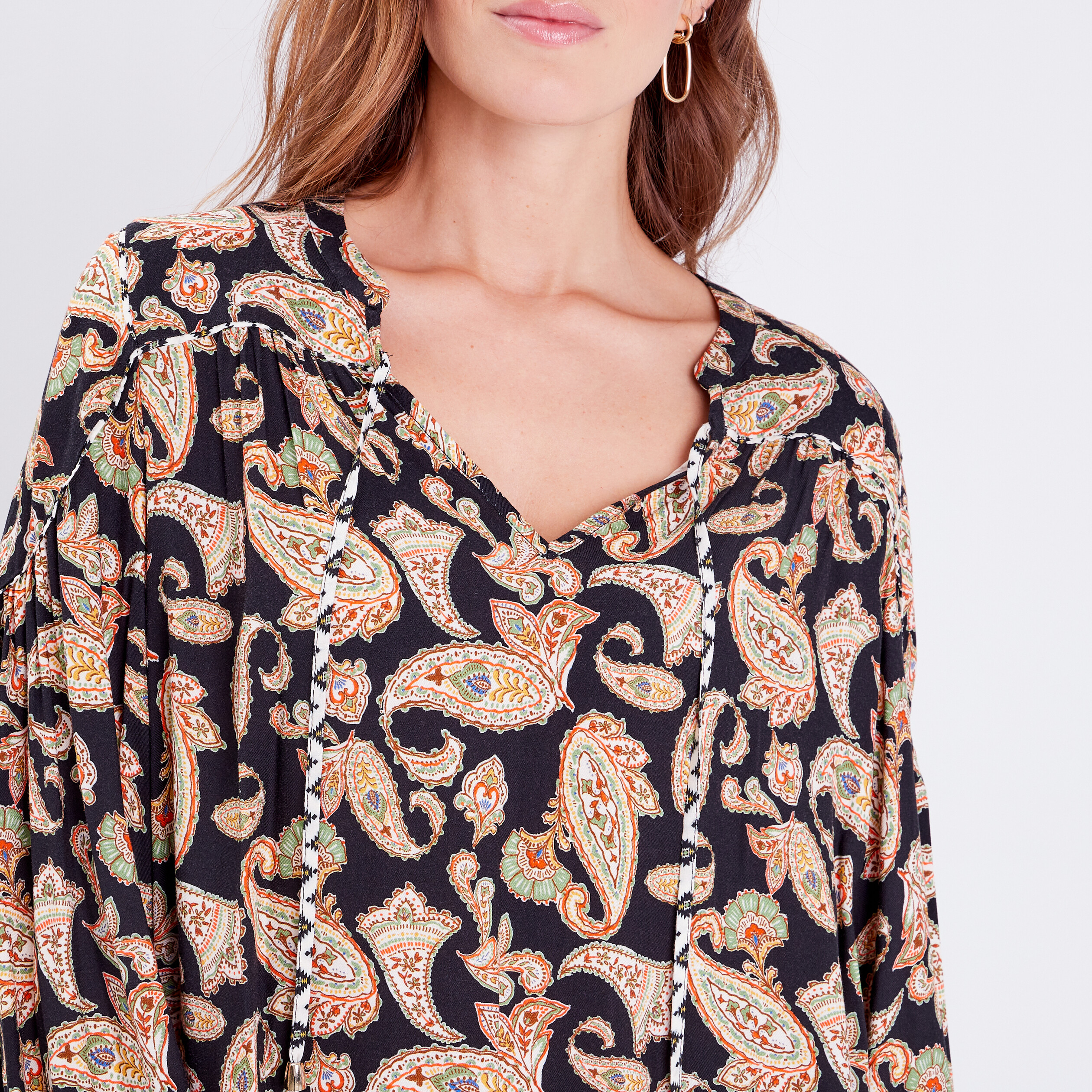 Blouse manches longues noir femme