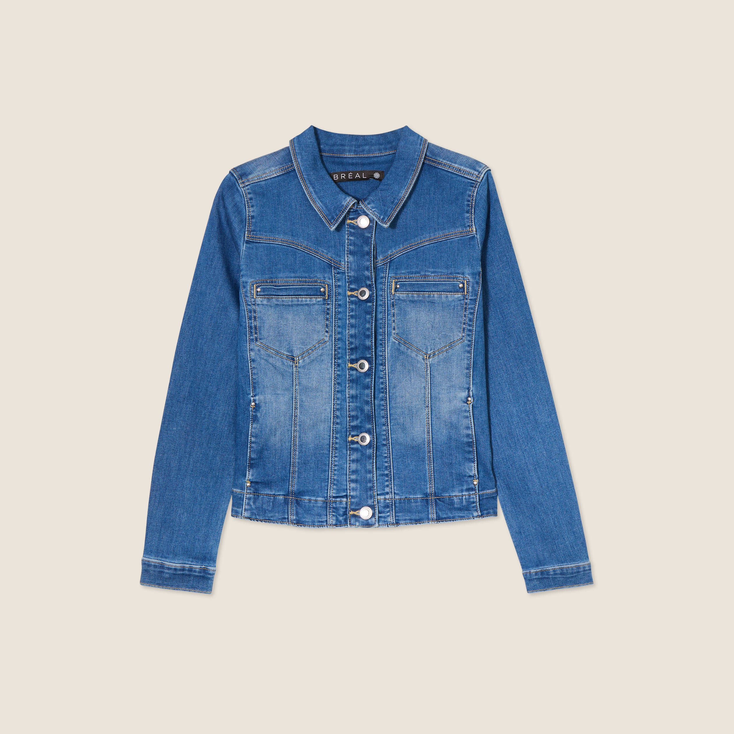 Blouson en jean denim double stone femme