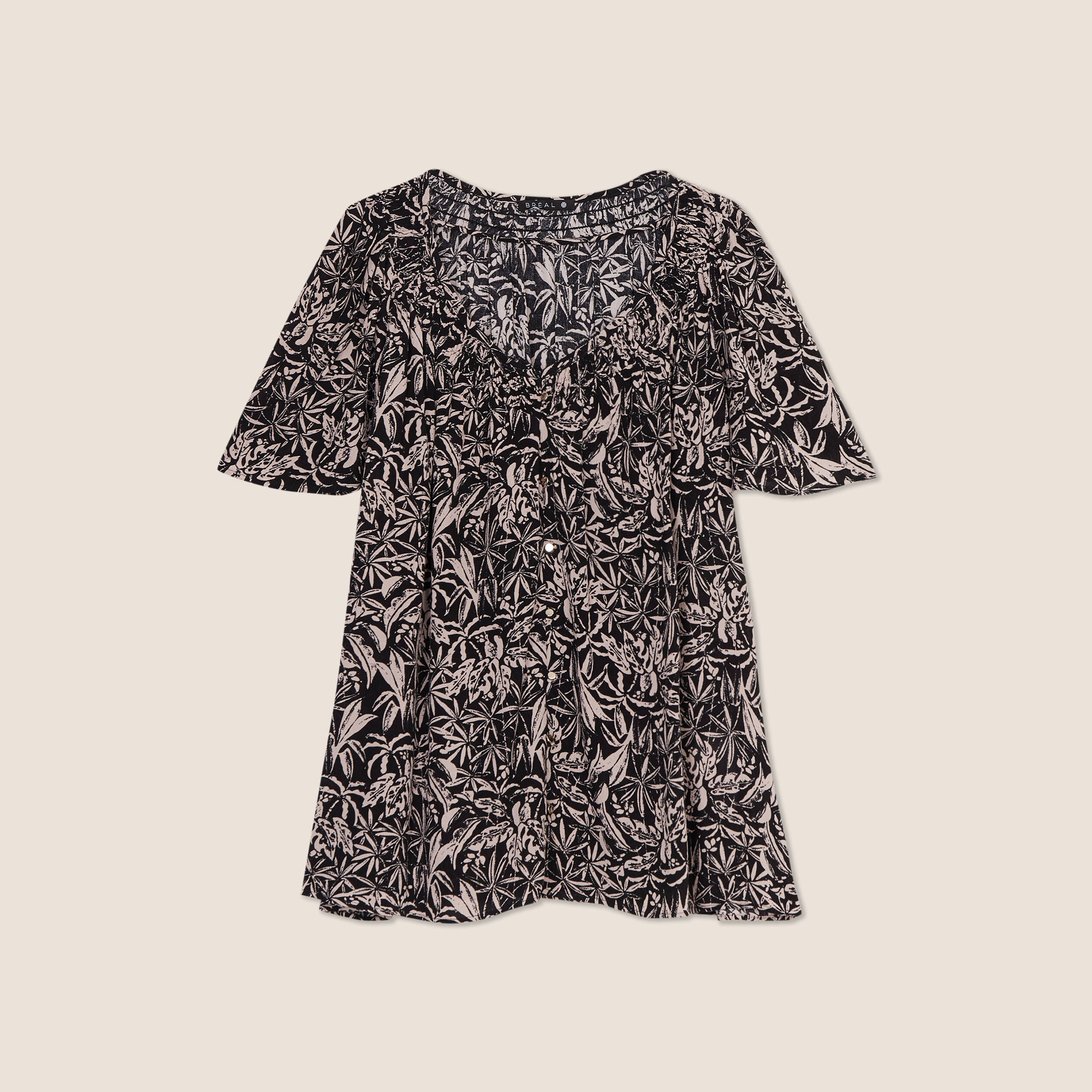 Blouse manches courtes noir femme