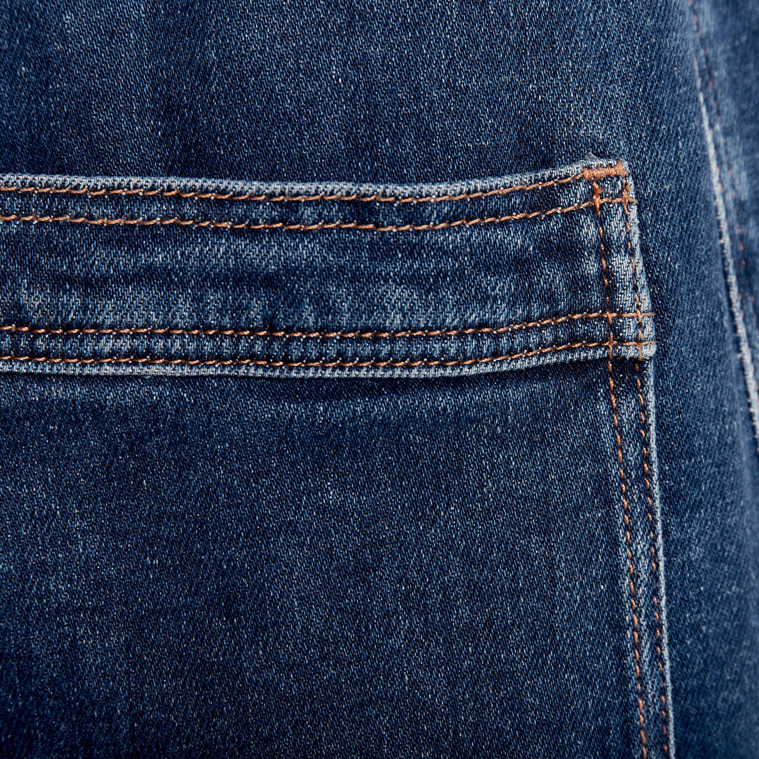 Jupe longue droite en jean denim stone femme