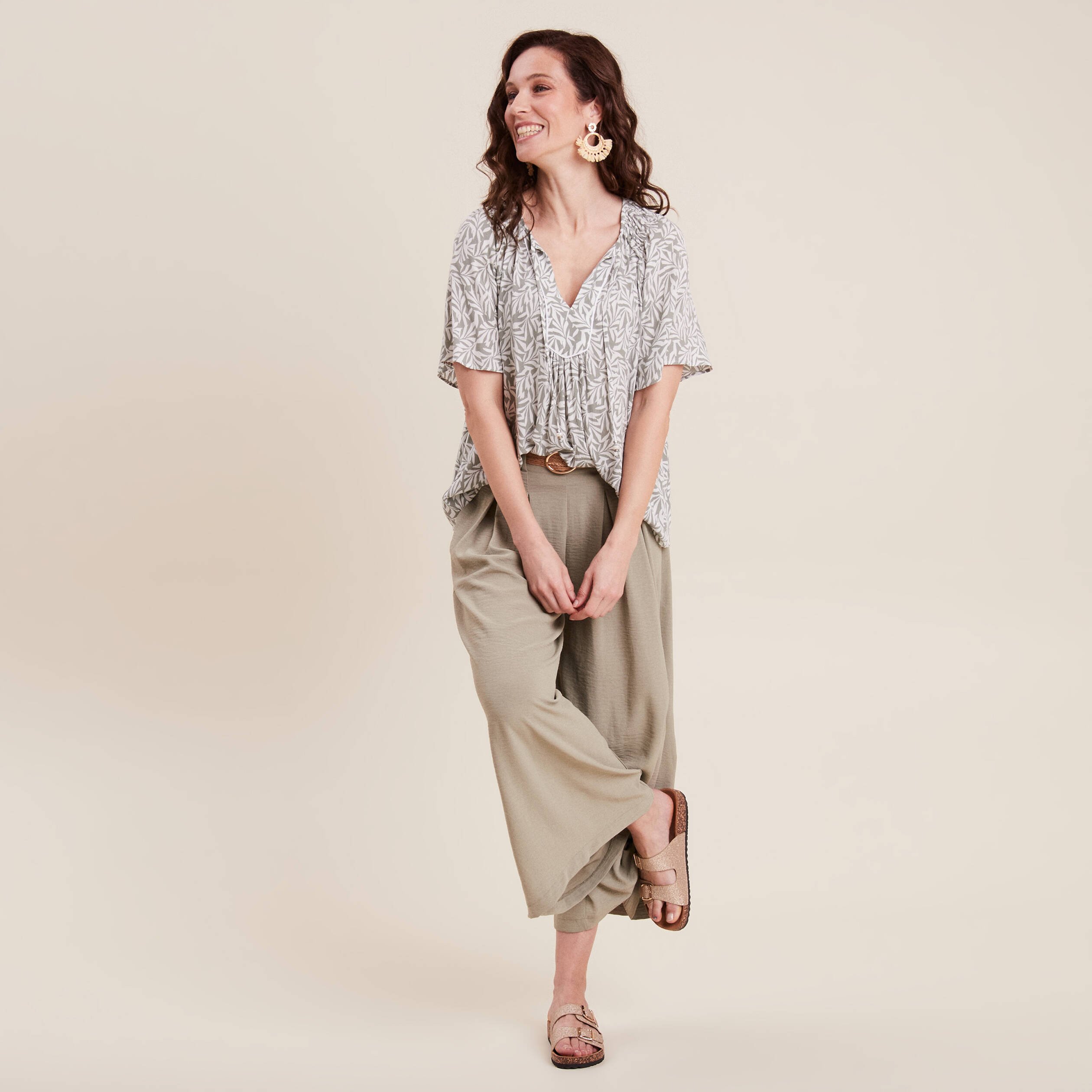 Blouse femme kaki hotsell