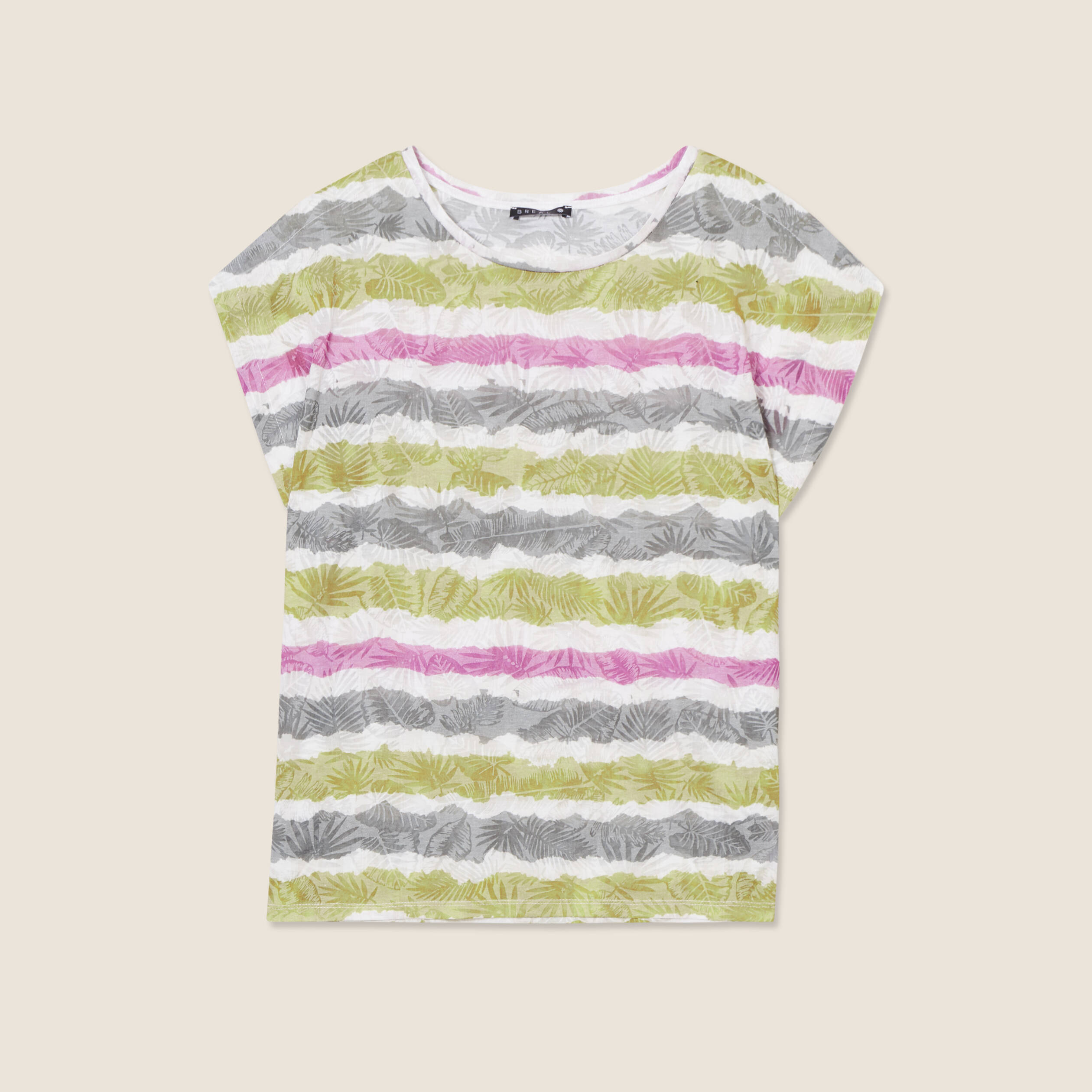 T-shirt manches courtes beige femme