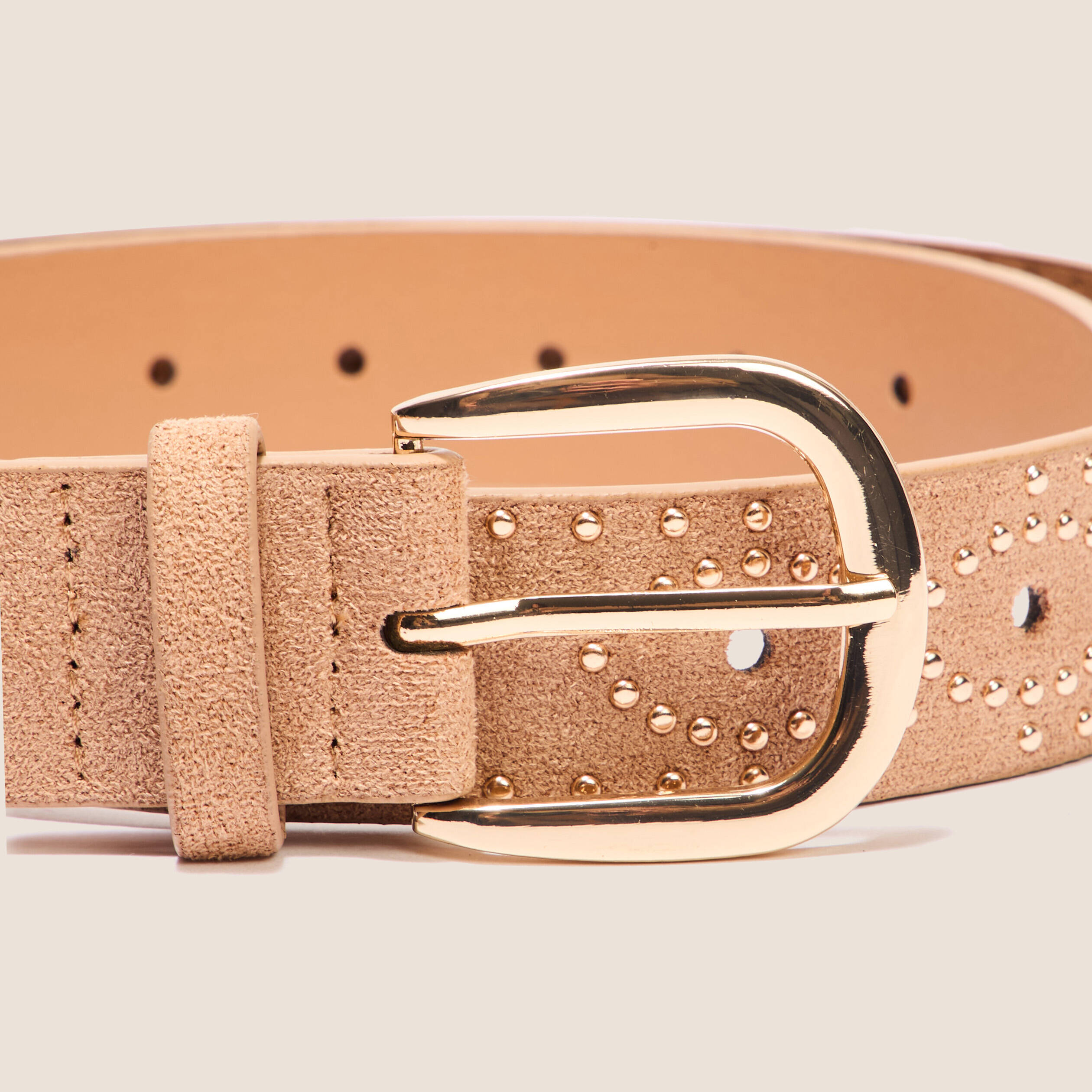 ceinture clous et oeillets camel femme Ceinture clous et oeillets camel femme