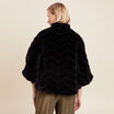 Cape fausse fourrure noir femme