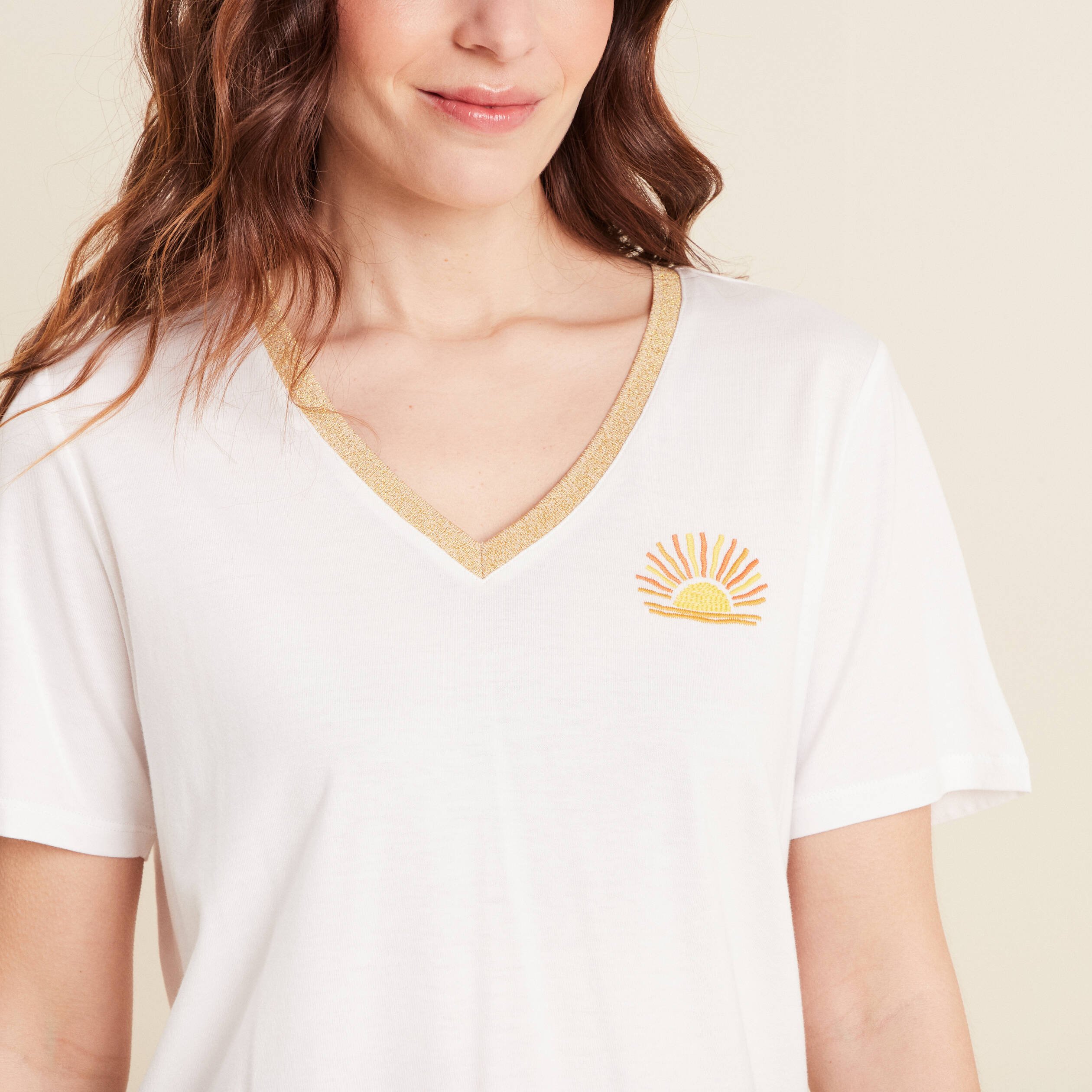 T-shirt manches courtes blanc femme