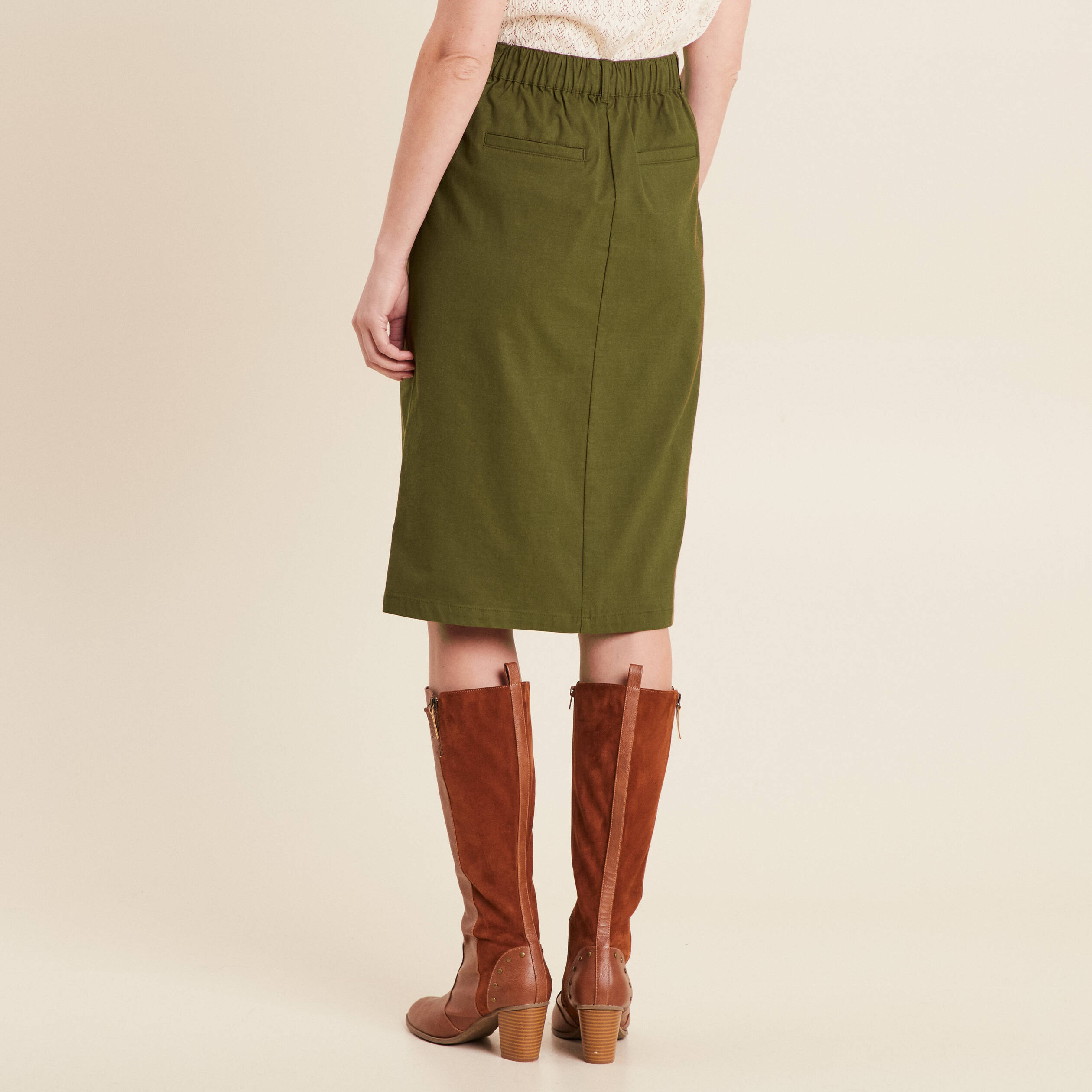 jupe crayon vert olive femme Jupe crayon vert olive femme