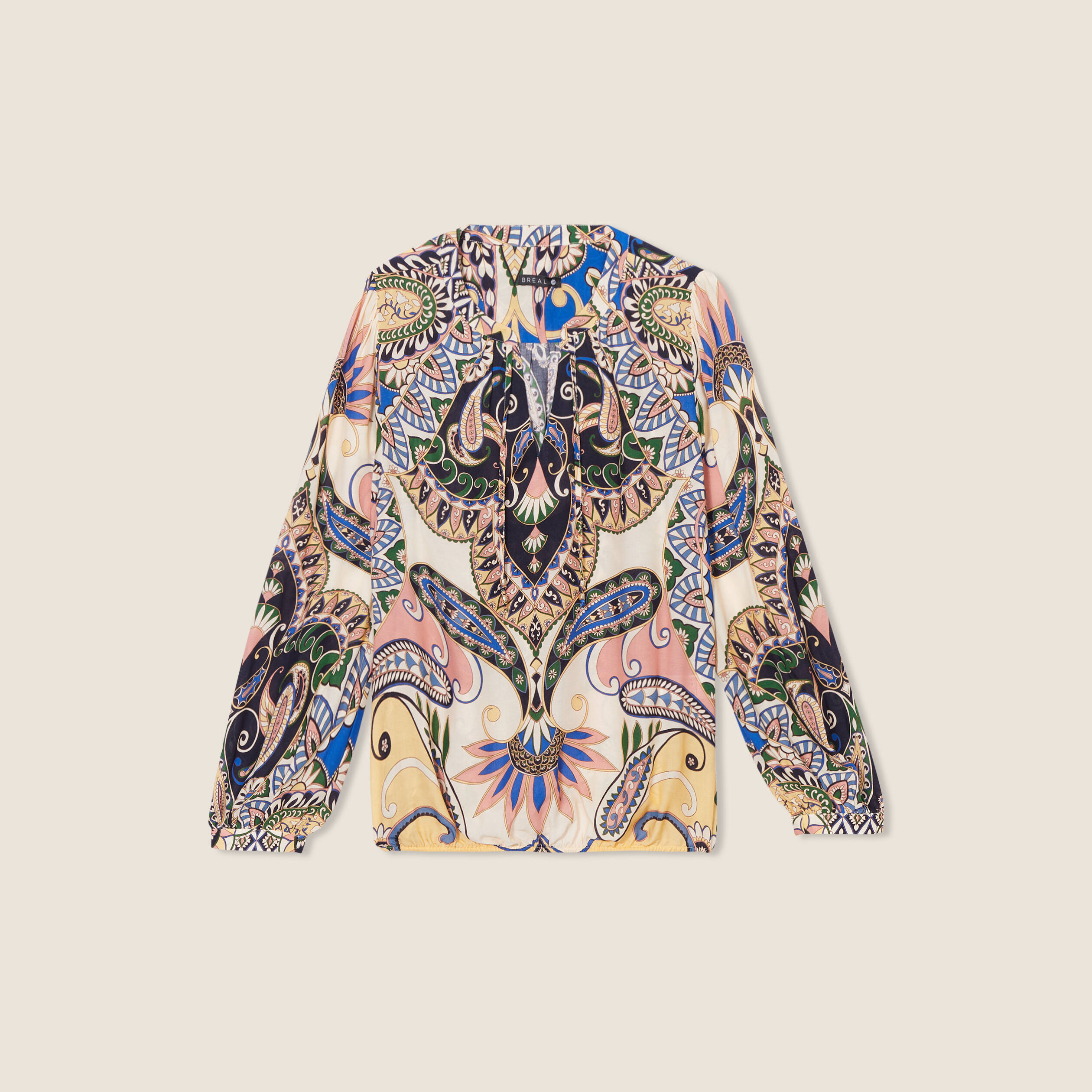 Blouse manches longues bleu femme