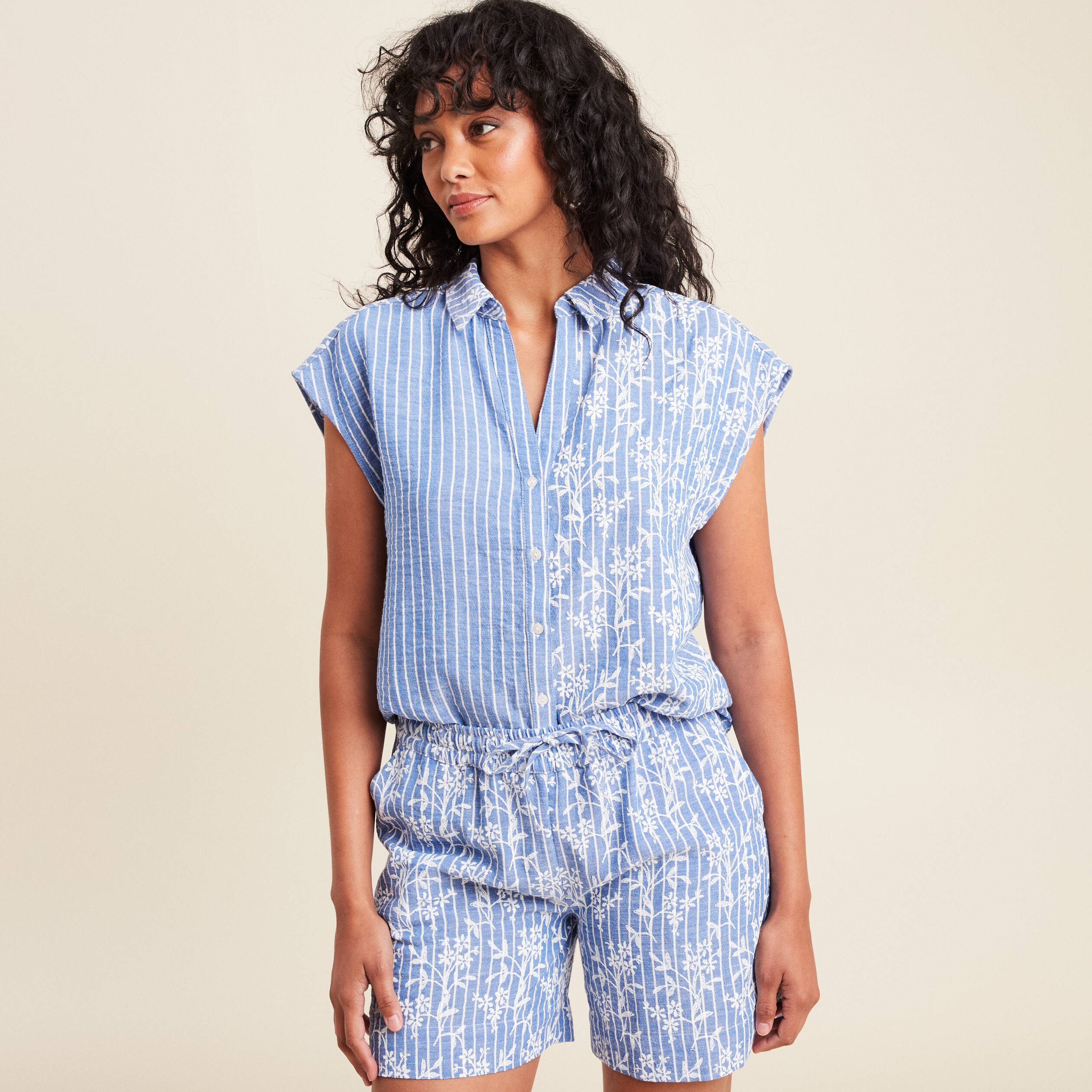 chemise droite courte manches courtes bleu clair femme Chemise droite courte manches courtes bleu clair femme
