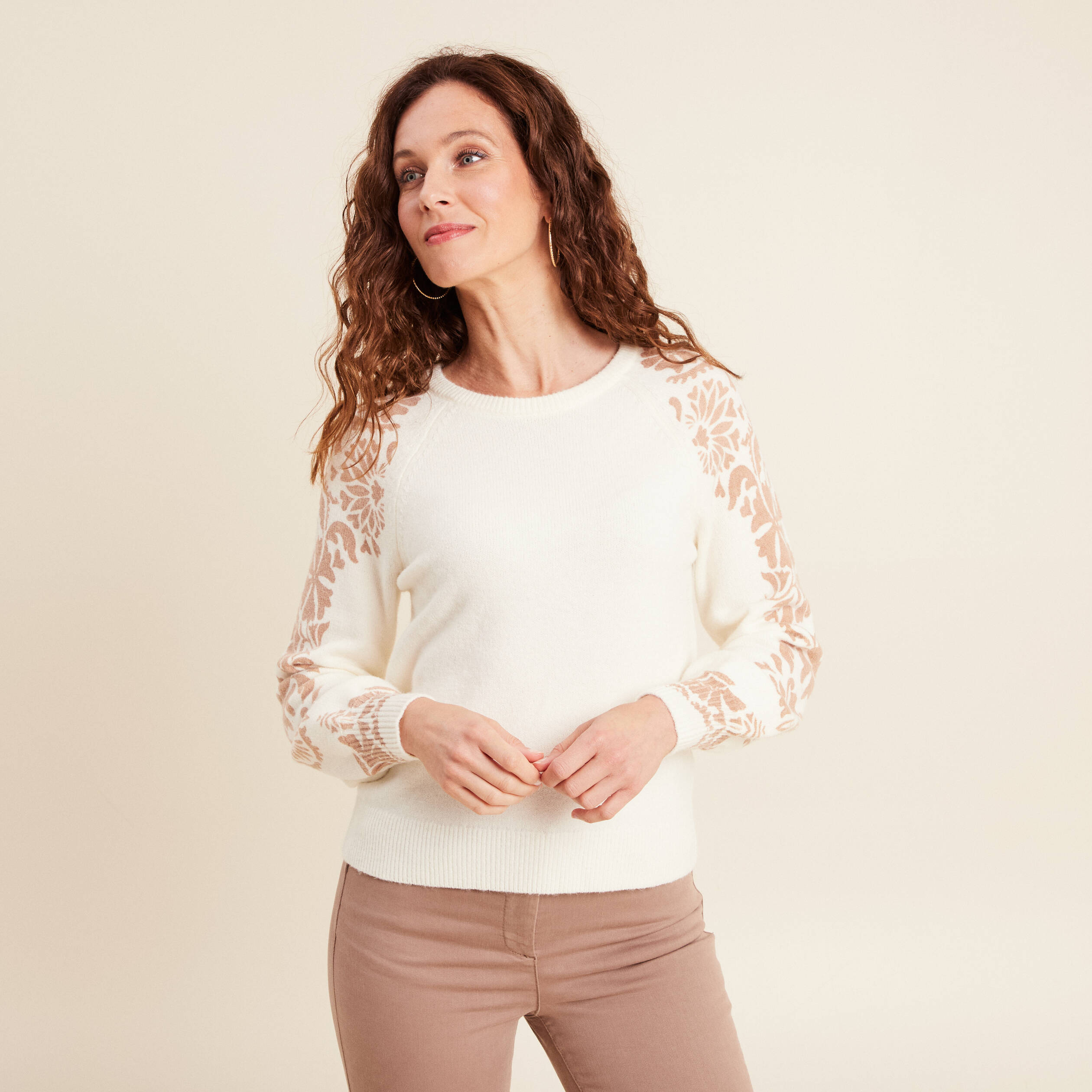 Robe Pull Col Rond Gap - Couleur Beige Avoine, Taille M, Neuf Avec étiquettes