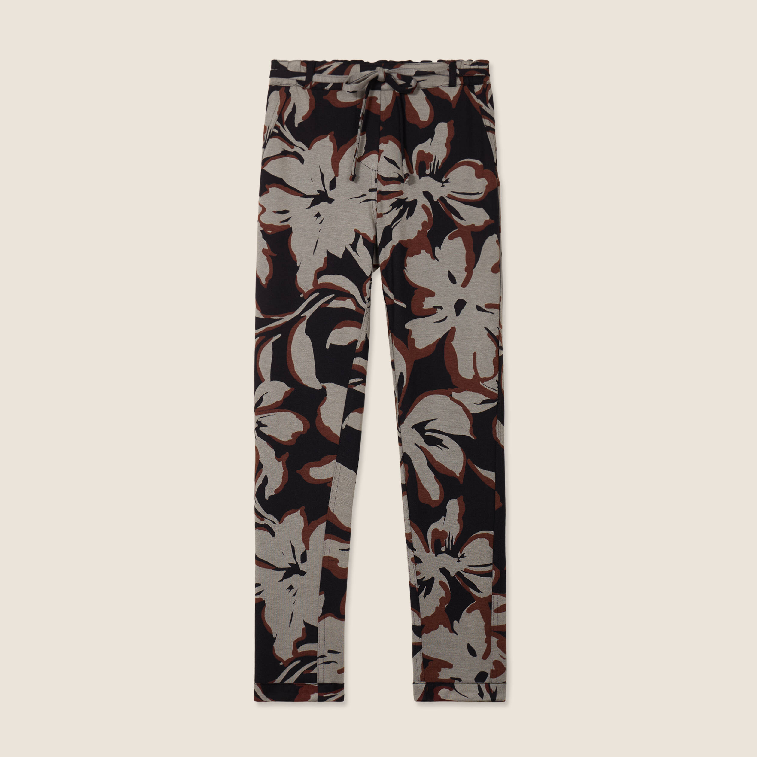 Pantalon jogging réversible marron clair femme